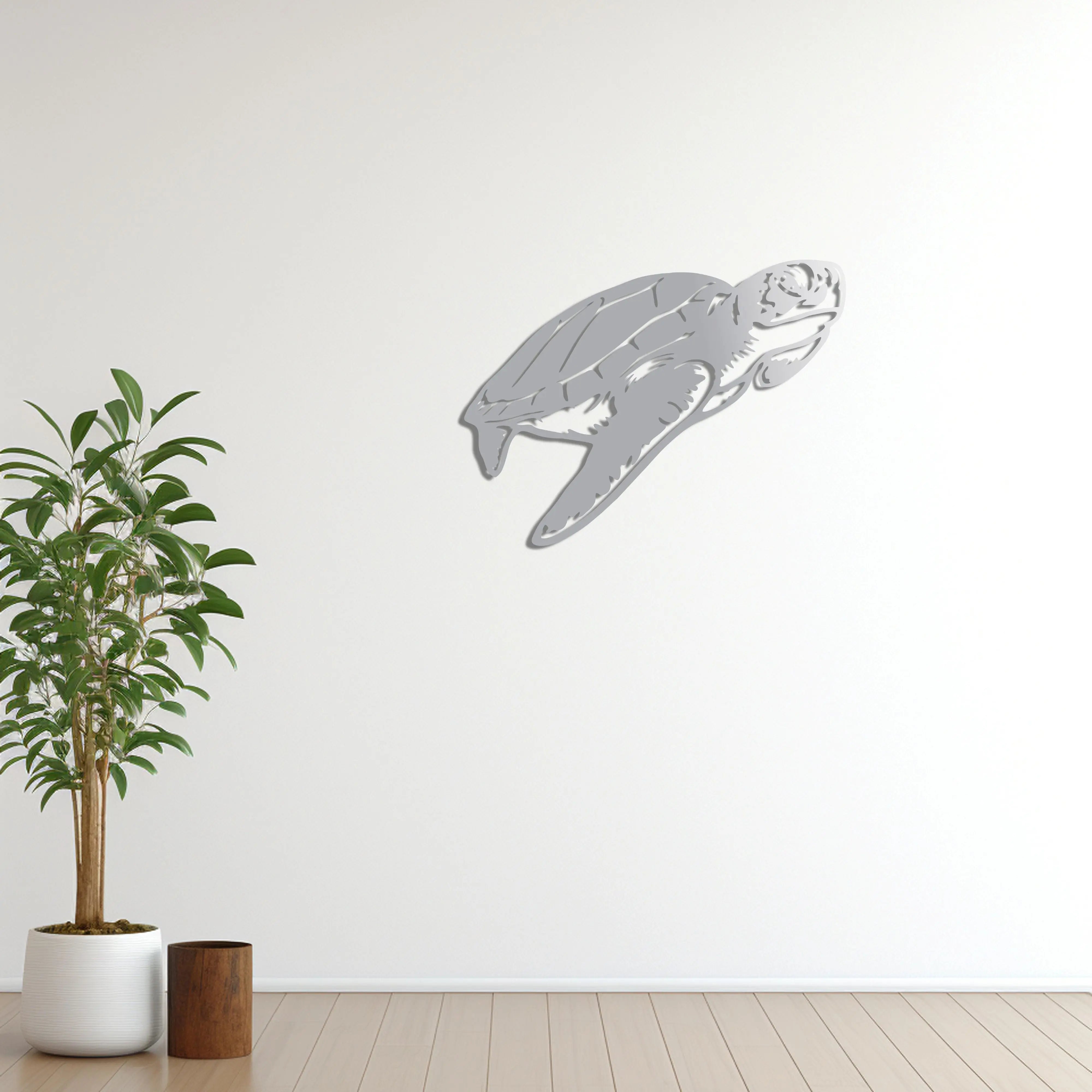 Denizlerin Asil Gezgini Kaplumbağa Metal Duvar Dekoru Laser Artique