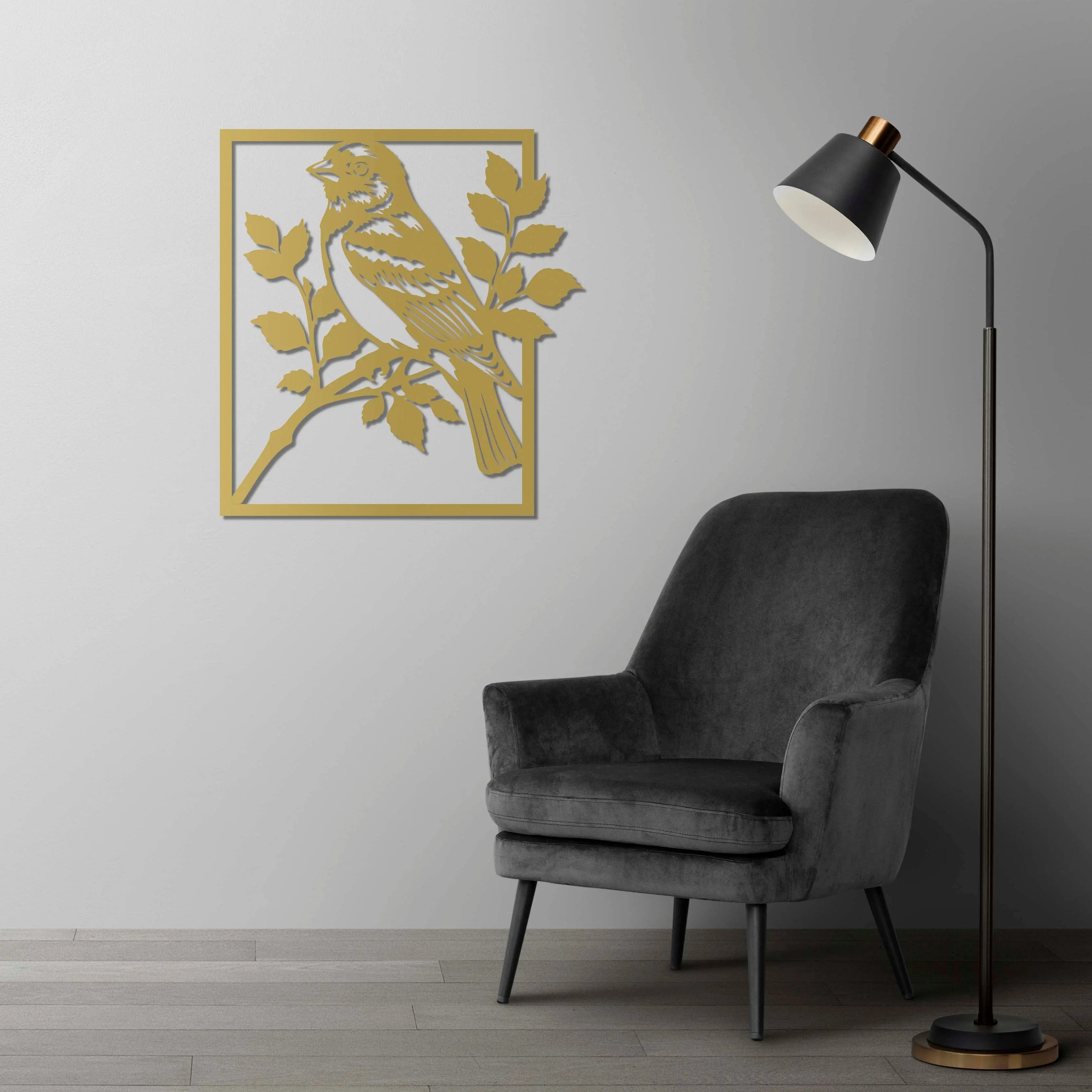 Doğa Şarkısı Kuş Metal Duvar Dekoru Laser Artique