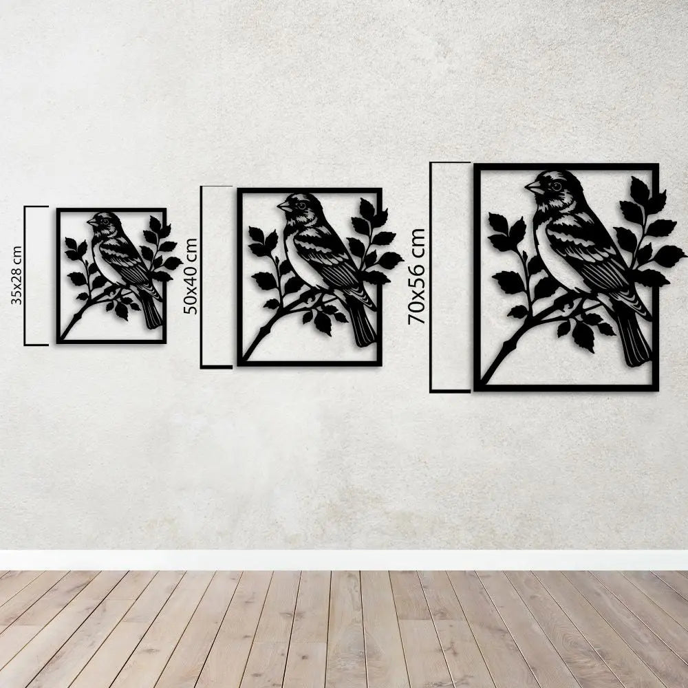 Doğa Şarkısı Kuş Metal Duvar Dekoru Laser Artique