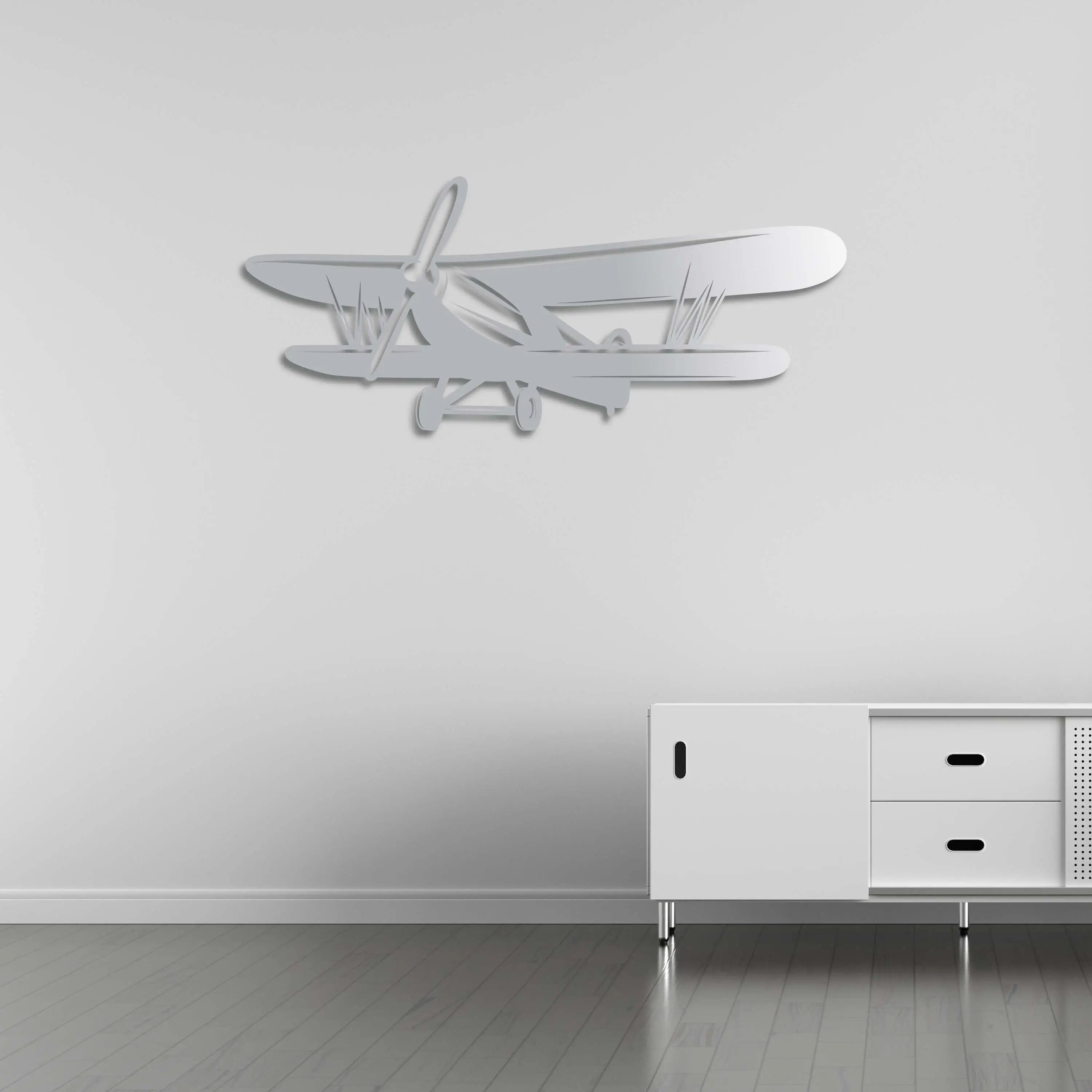 Klasik Pervaneli Uçak – Metal Duvar Dekoru Laser Artique