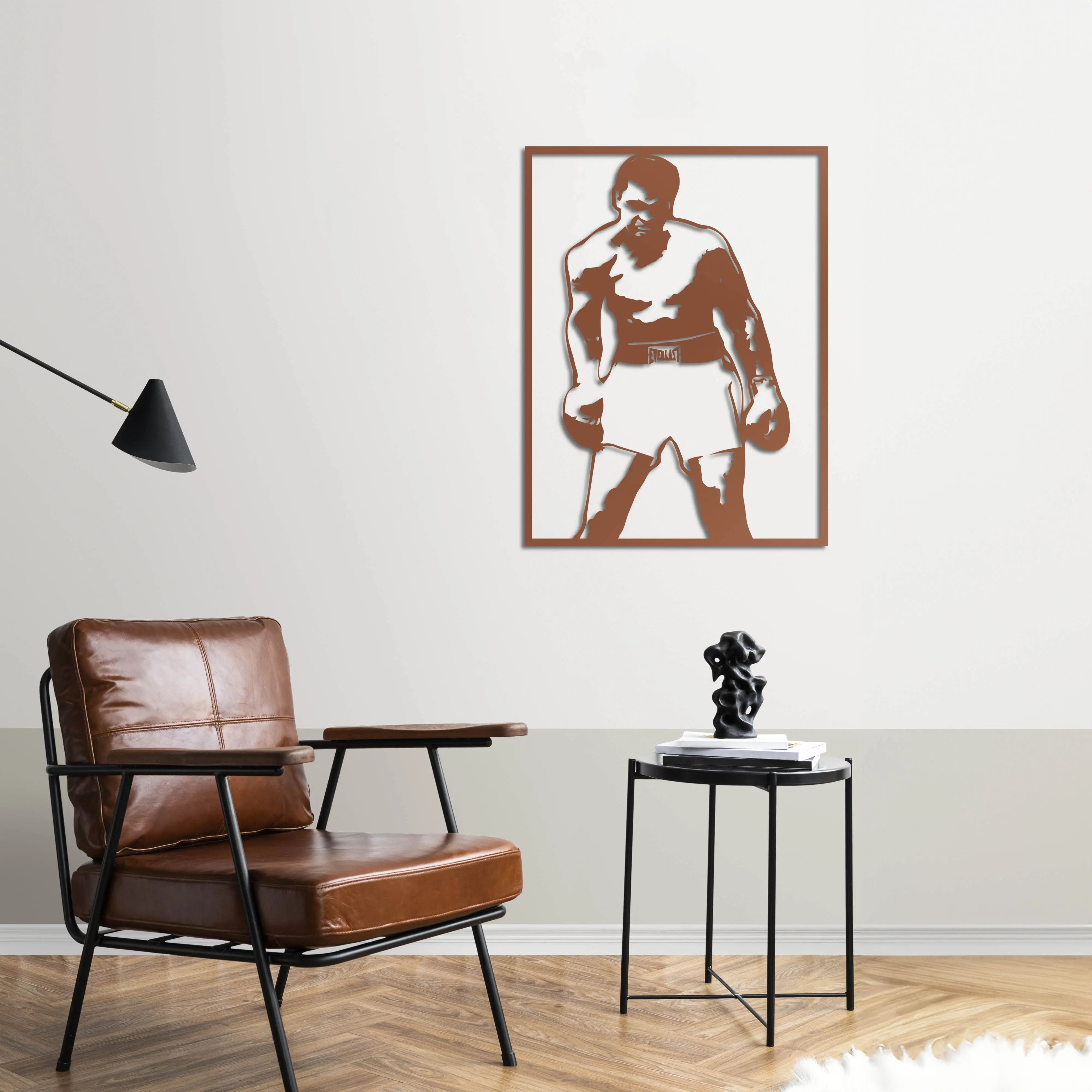 Efsanenin Duruşu – Muhammad Ali Metal Duvar Dekoru Laser Artique
