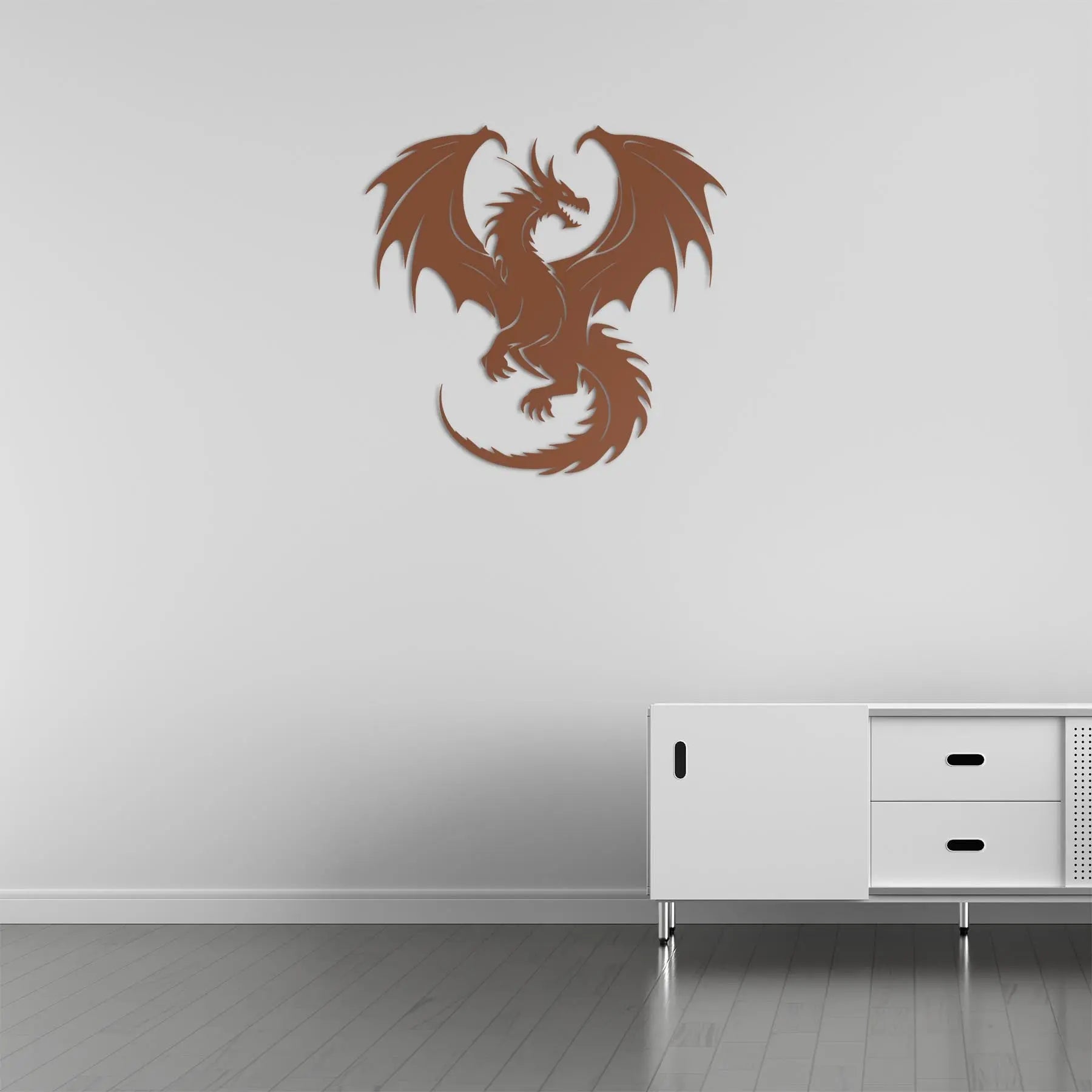 Ejderhanın Yükselişi Metal Duvar Dekoru Laser Artique