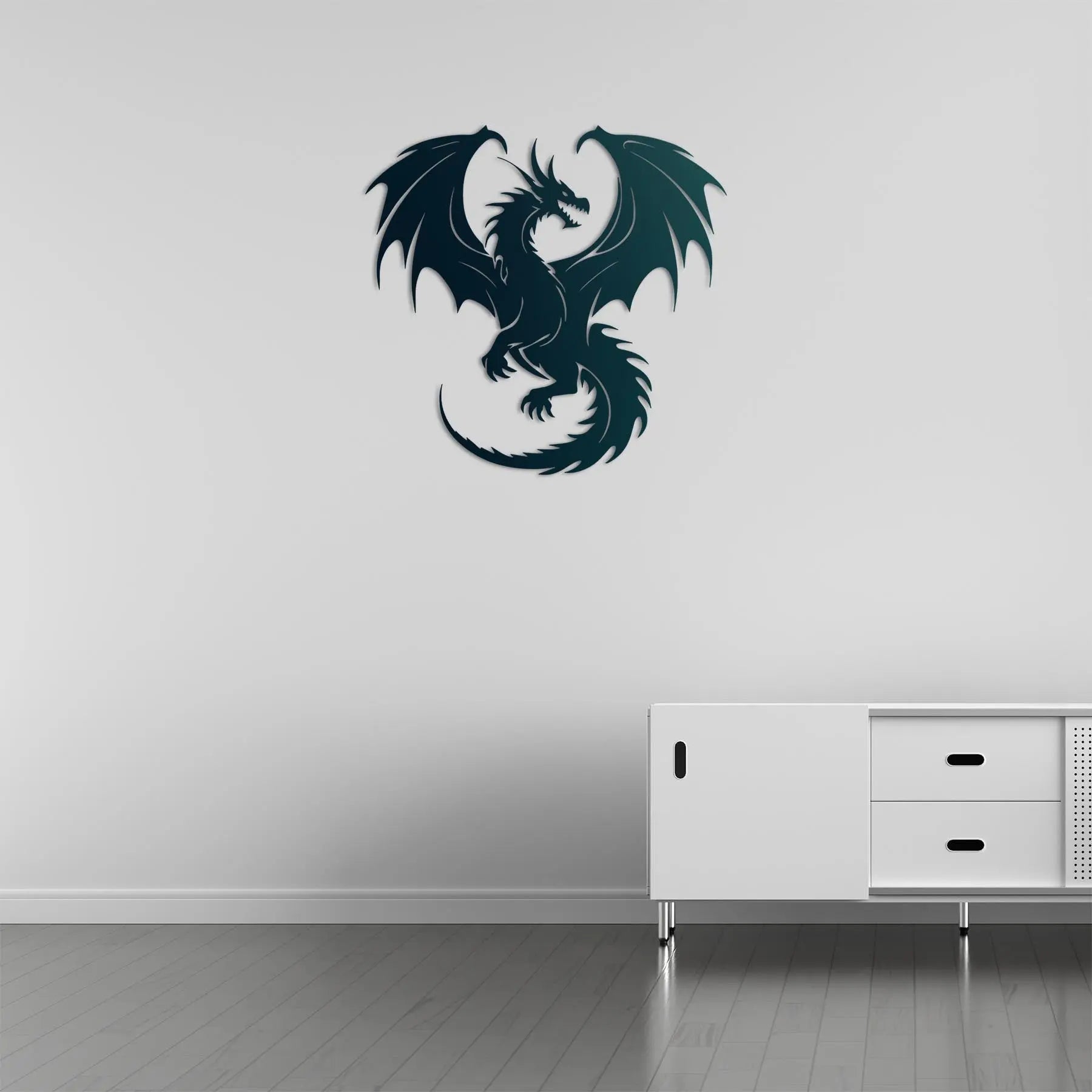 Ejderhanın Yükselişi Metal Duvar Dekoru Laser Artique