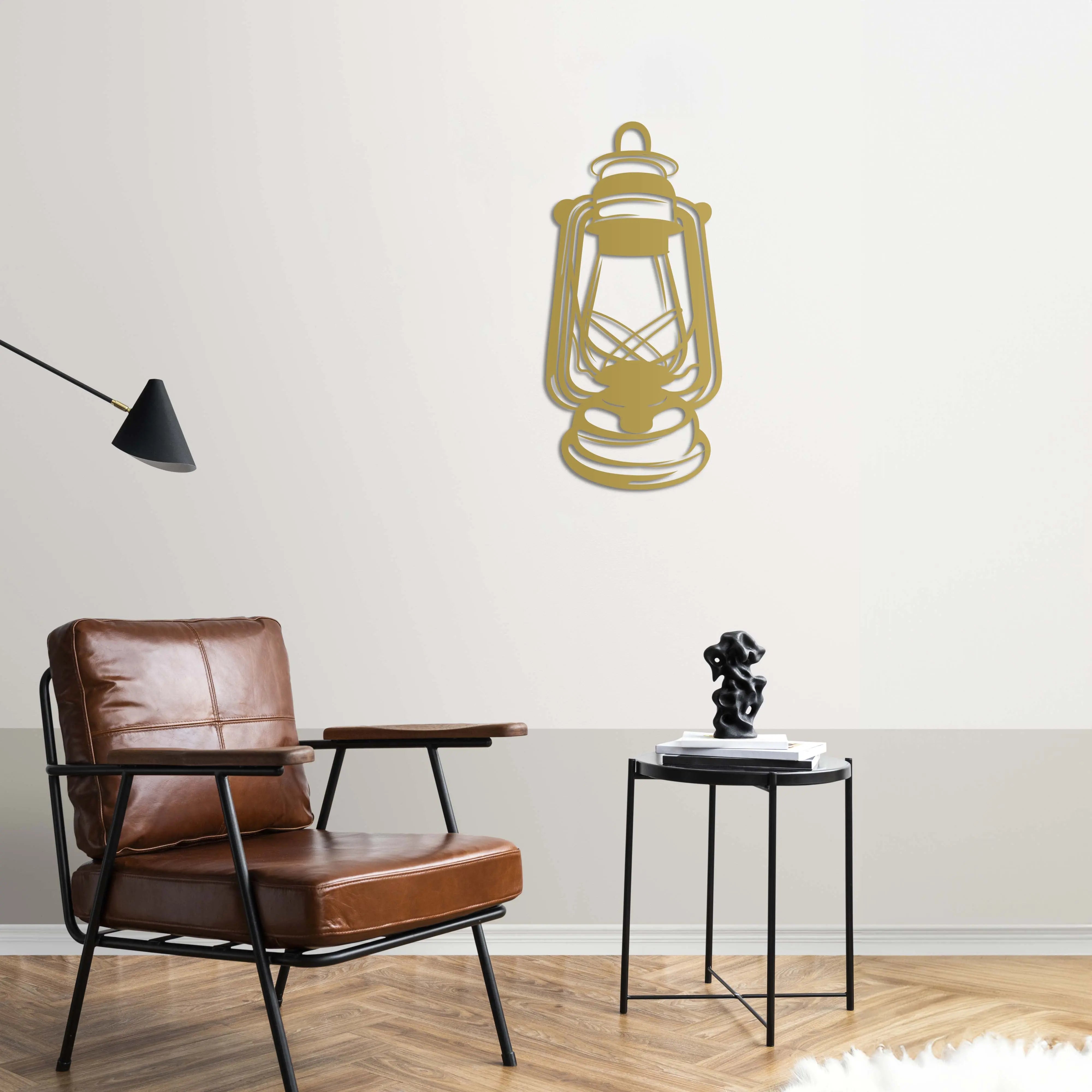 Nostaljik Fener – Metal Duvar Dekoru Laser Artique