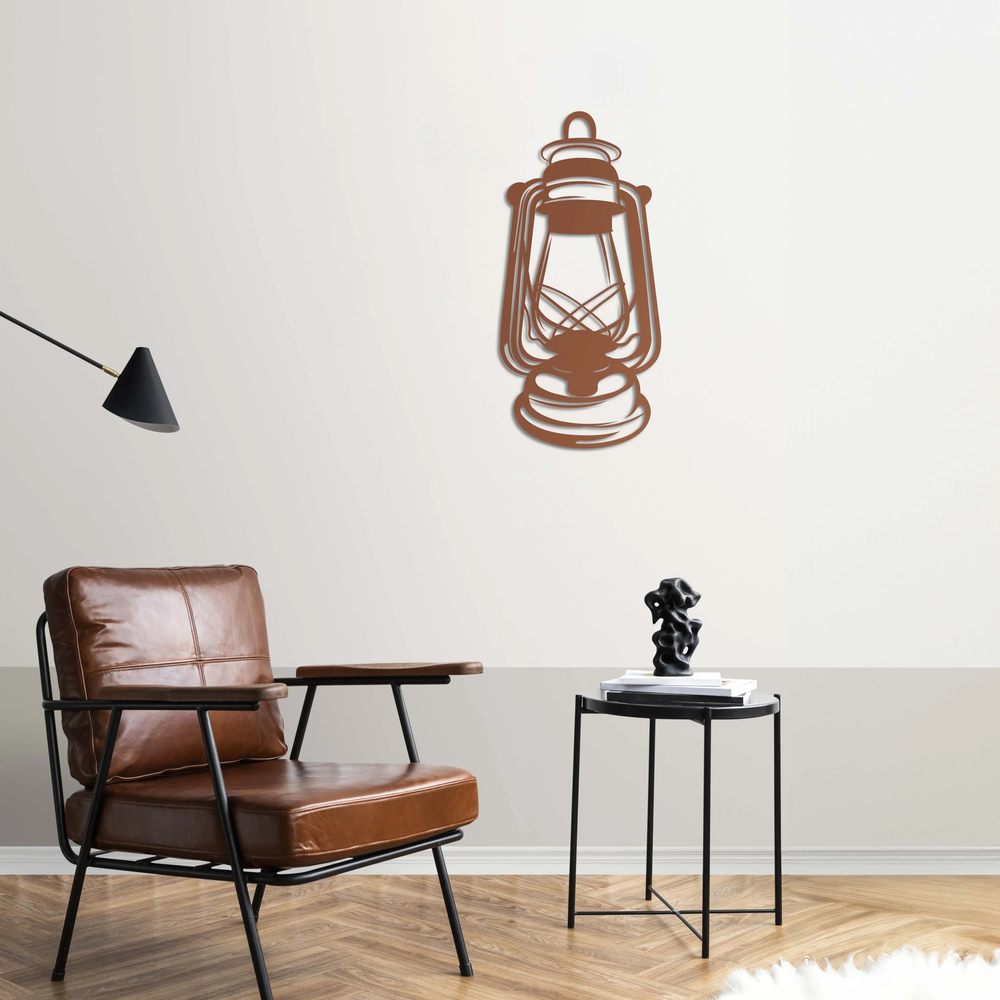 Nostaljik Fener – Metal Duvar Dekoru Laser Artique