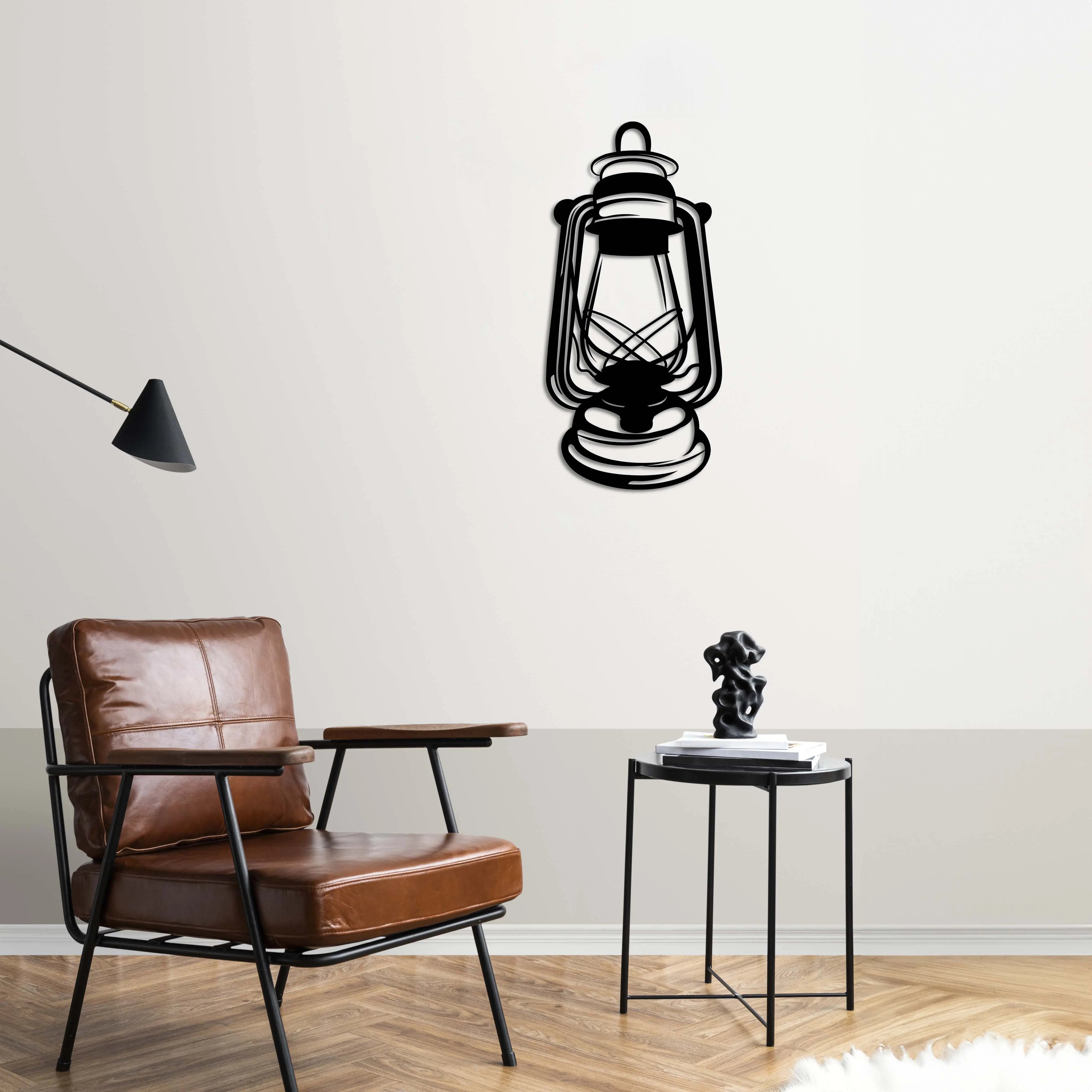 Nostaljik Fener – Metal Duvar Dekoru Laser Artique