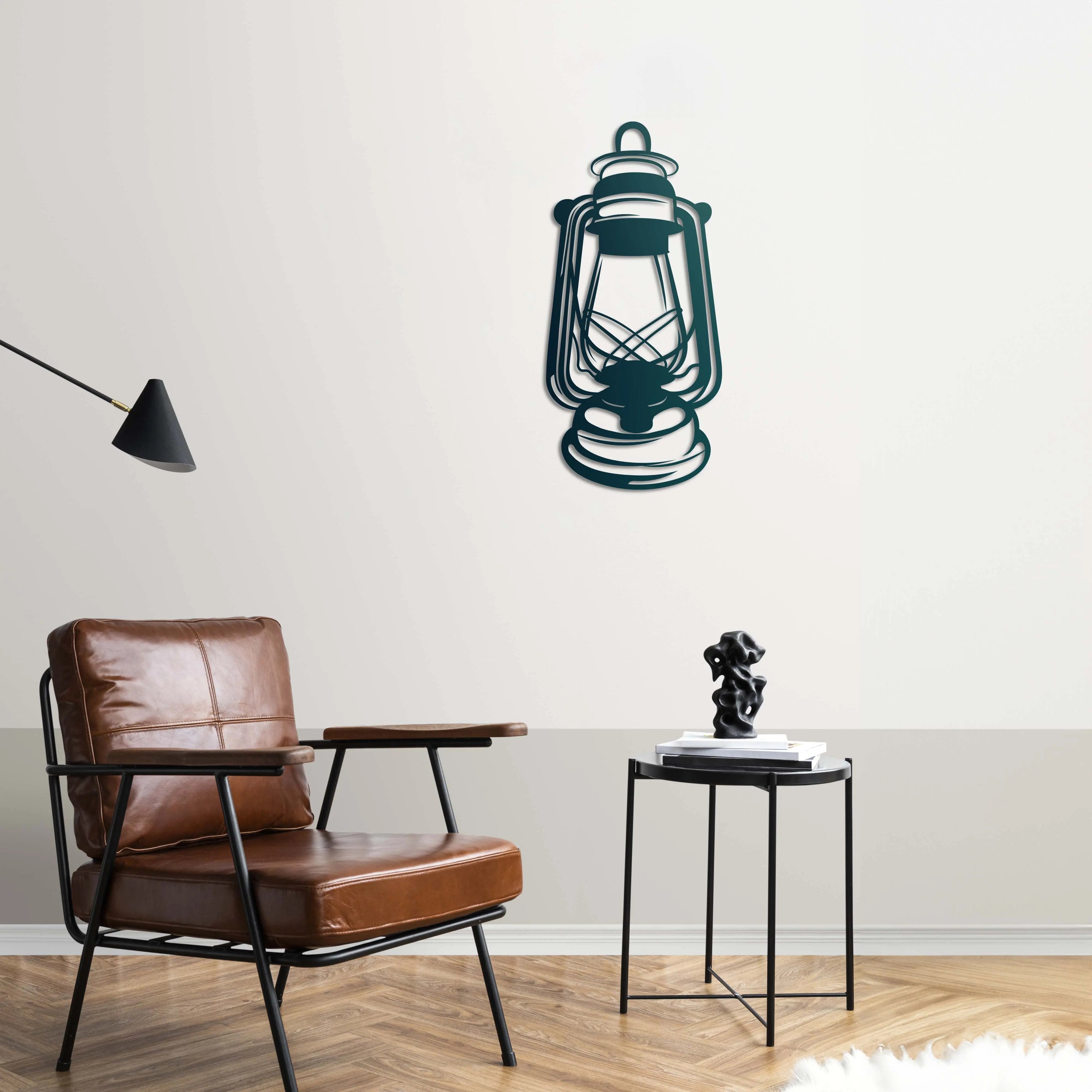 Nostaljik Fener – Metal Duvar Dekoru Laser Artique