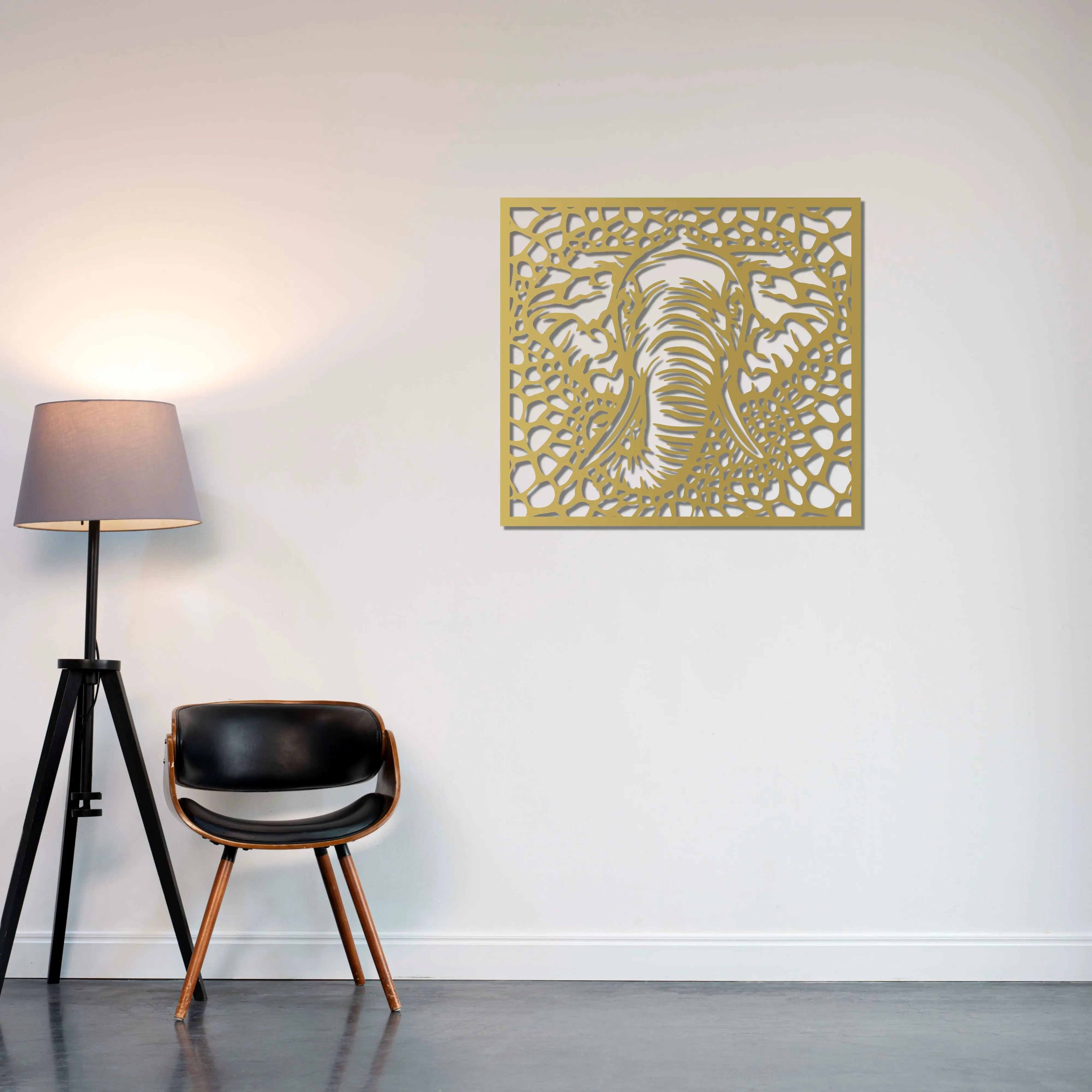 Fil "Afrika Mirası" Metal Duvar Dekoru Laser Artique