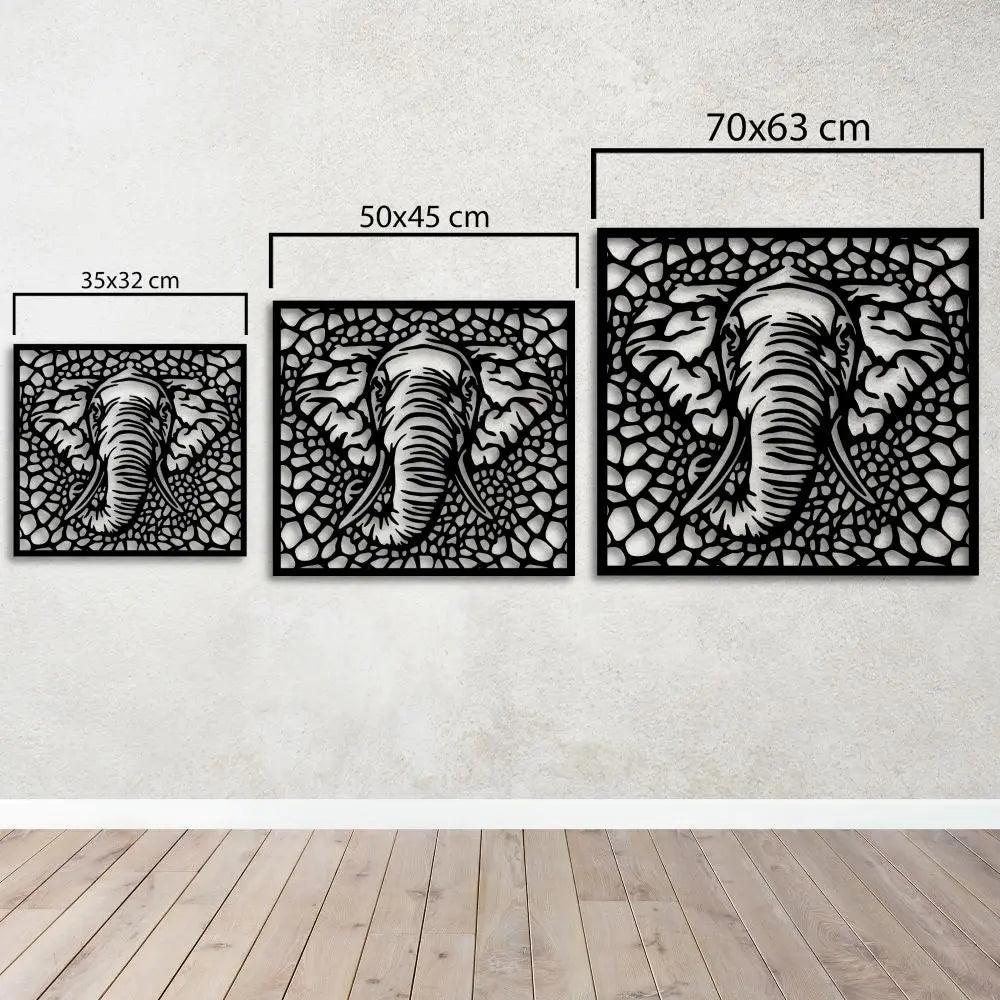 Fil "Afrika Mirası" Metal Duvar Dekoru Laser Artique