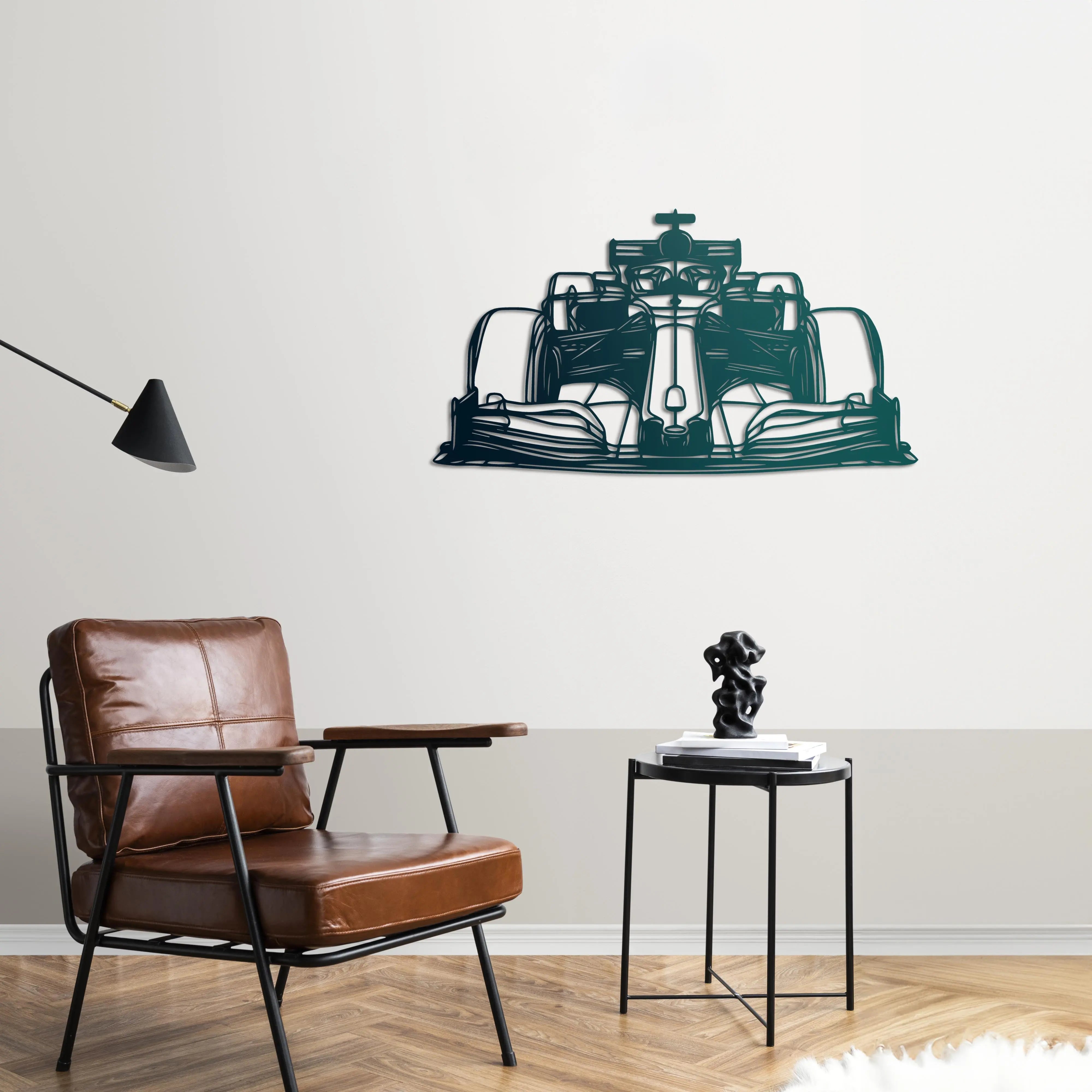 Formula 1 - Araba Metal Duvar Dekoru Laser Artique