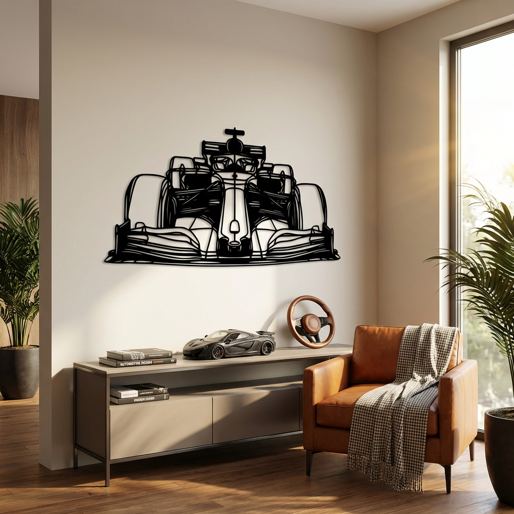 Formula 1 - Araba Metal Duvar Dekoru