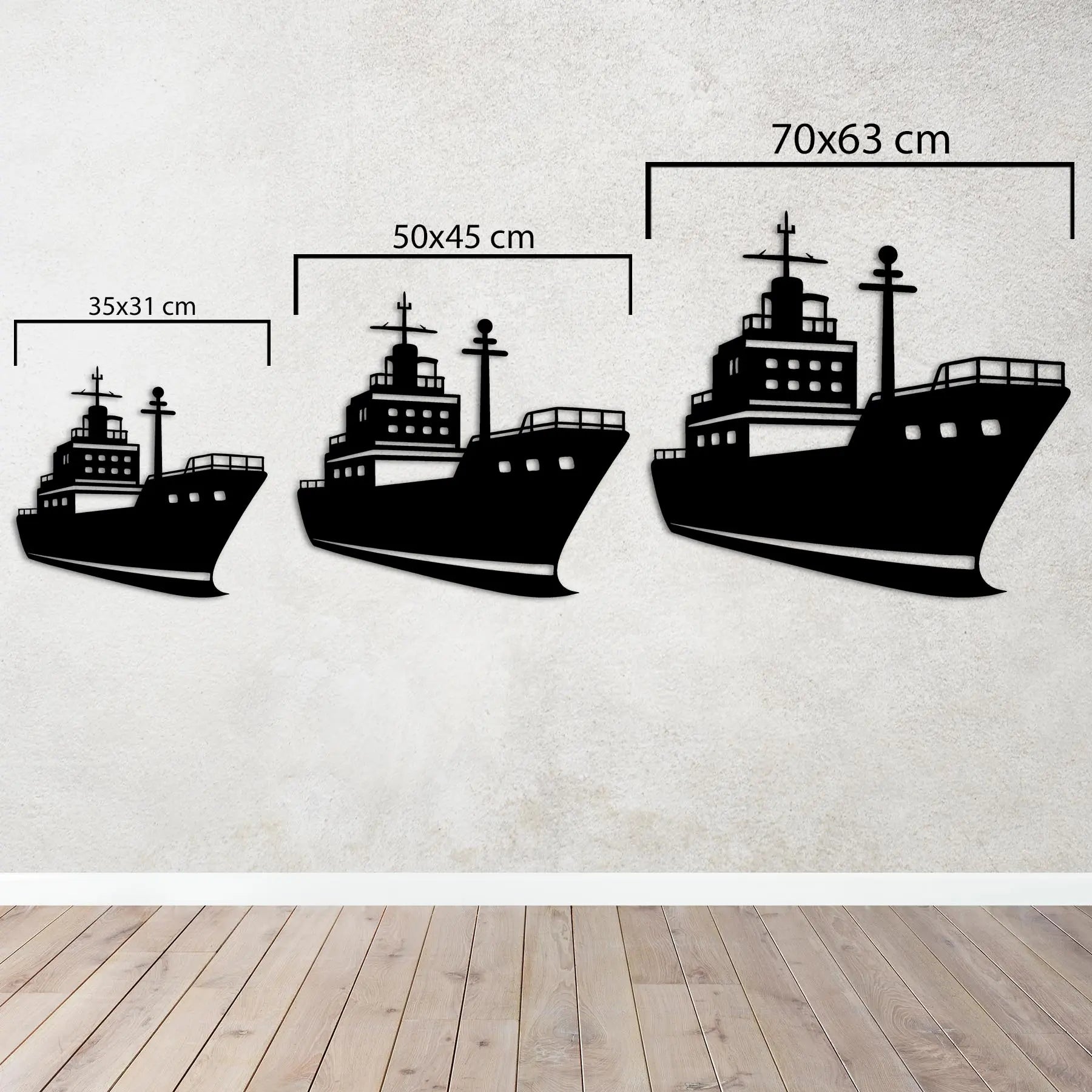 Kargo Gemisi Metal Duvar Dekoru Laser Artique