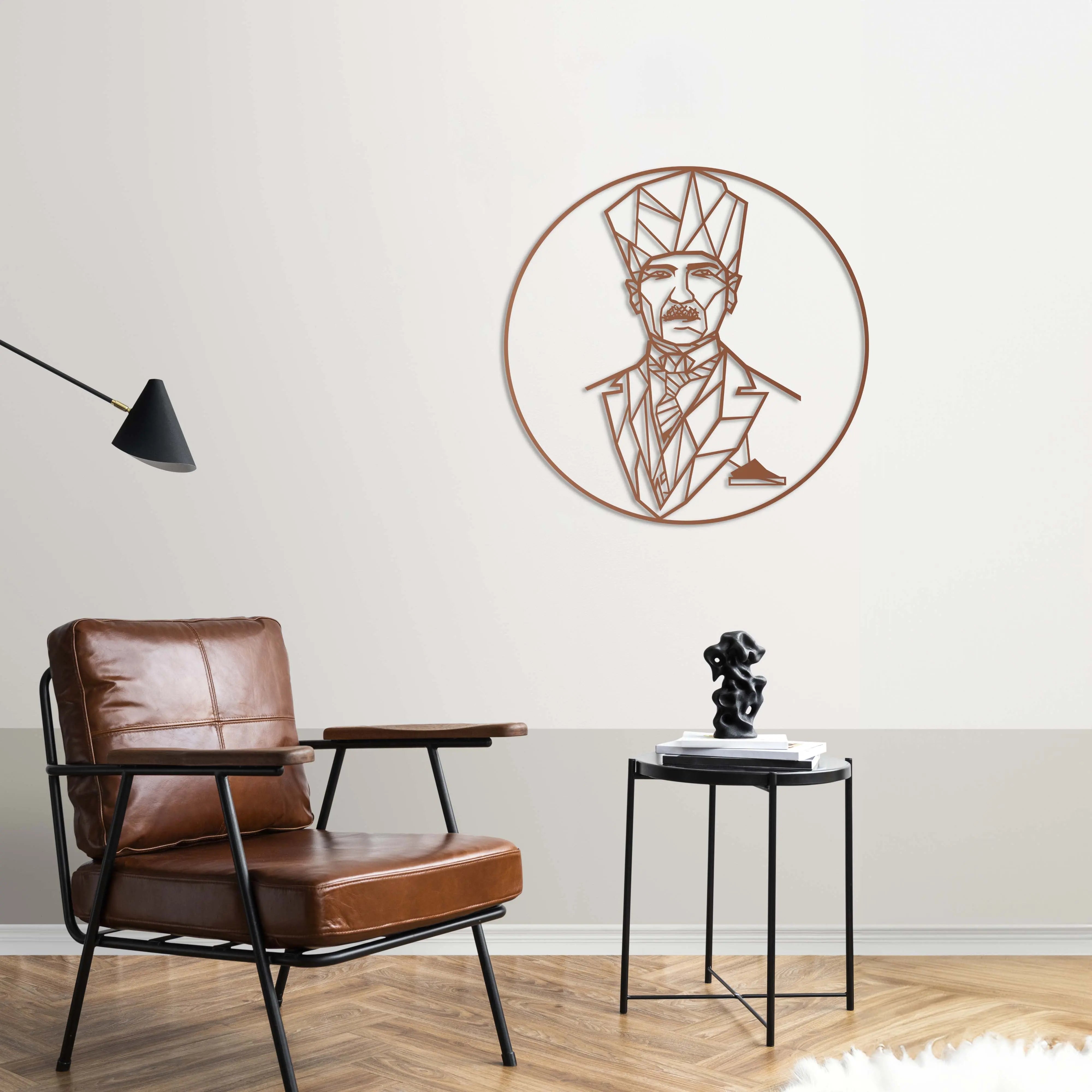 Geometrik Atatürk – Metal Duvar Dekoru Laser Artique