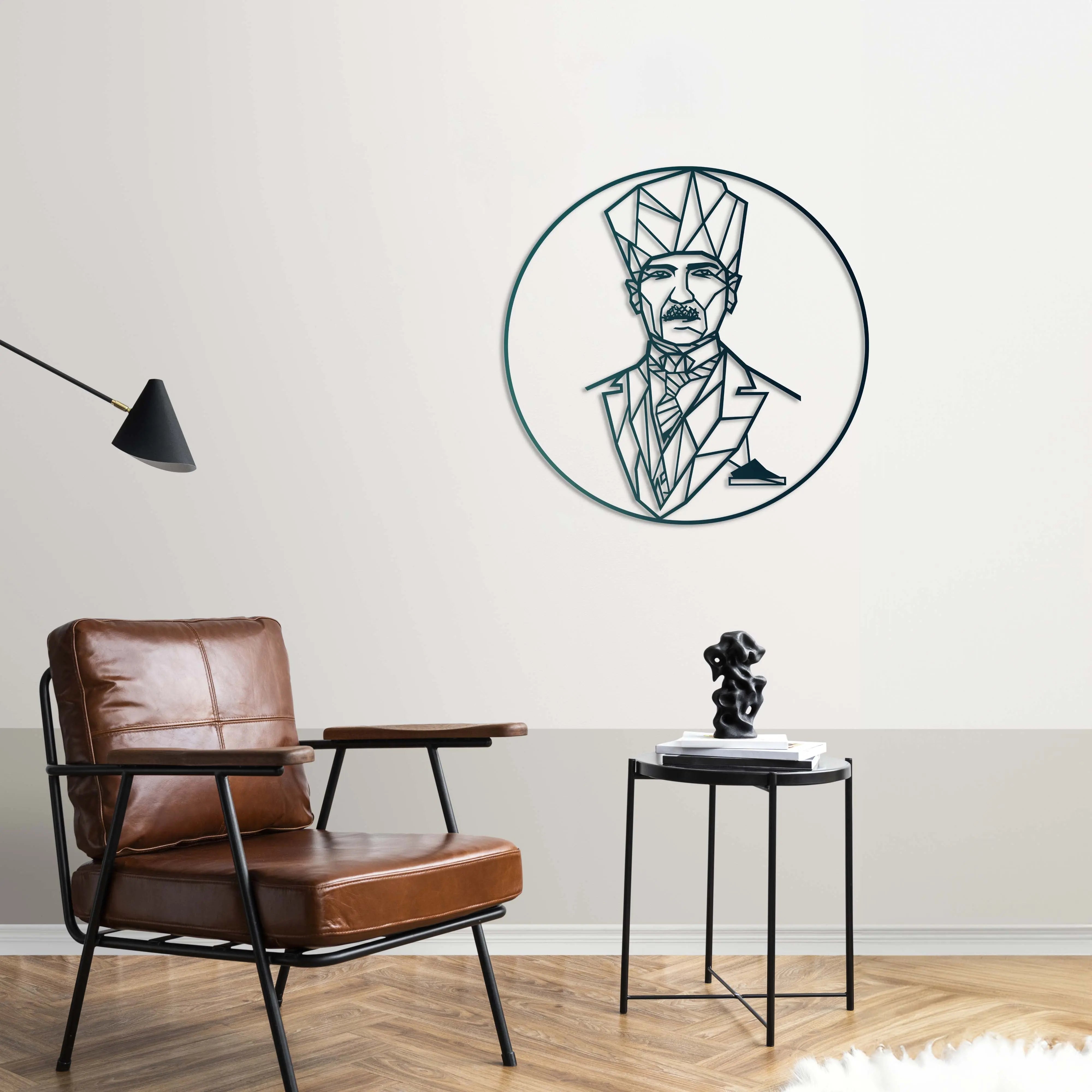 Geometrik Atatürk – Metal Duvar Dekoru Laser Artique