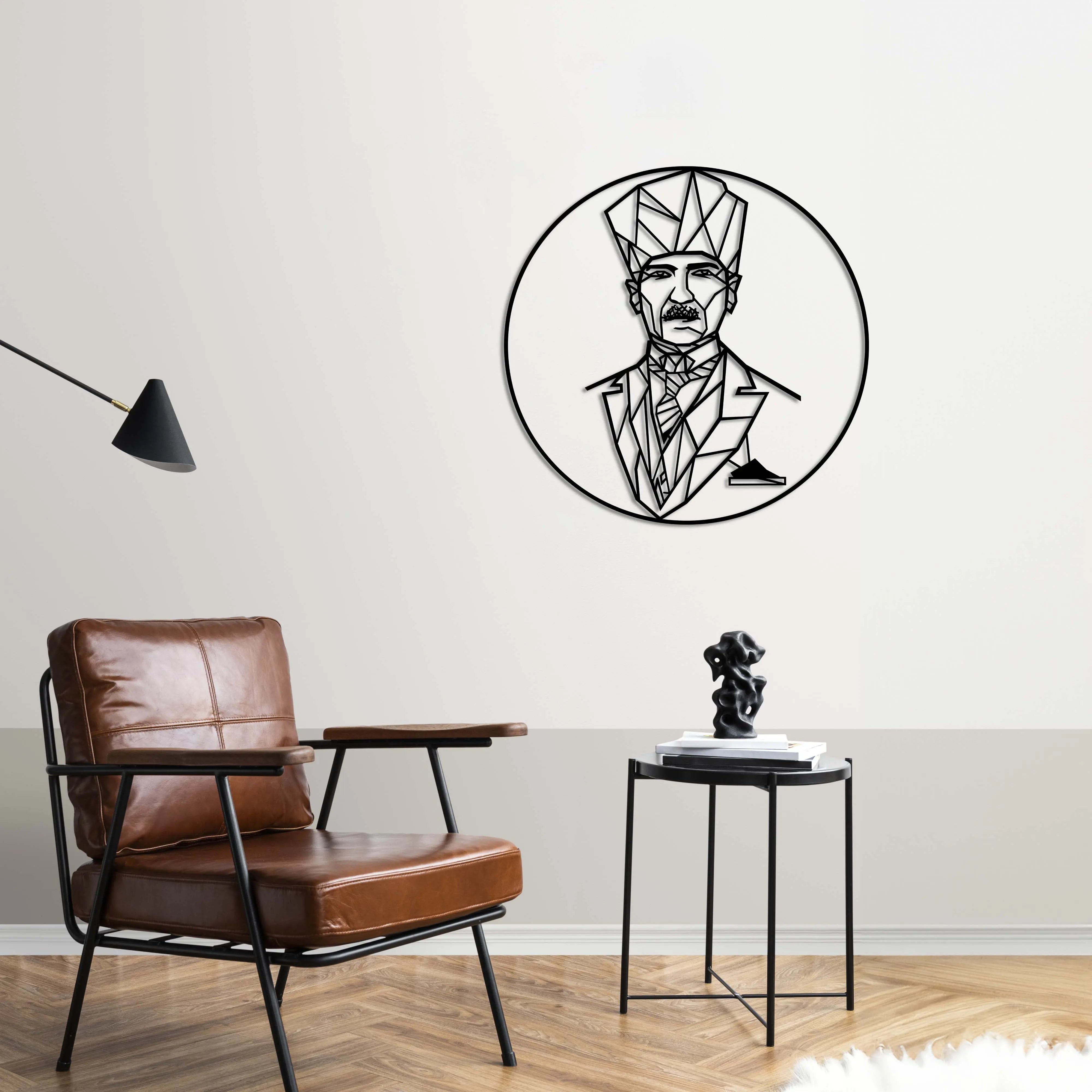 Geometrik Atatürk – Metal Duvar Dekoru Laser Artique