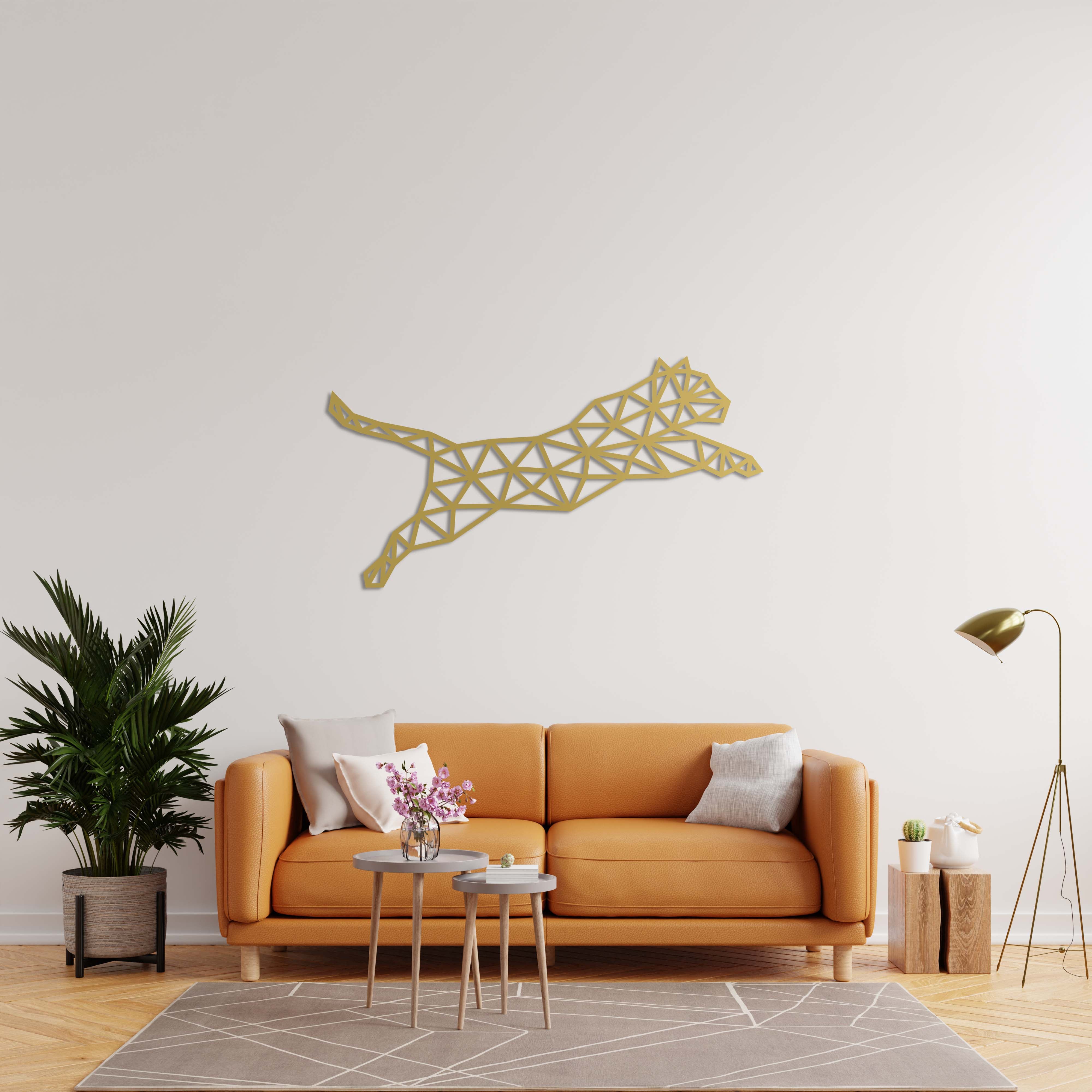 Geometrik Leopar Metal Duvar Dekoru