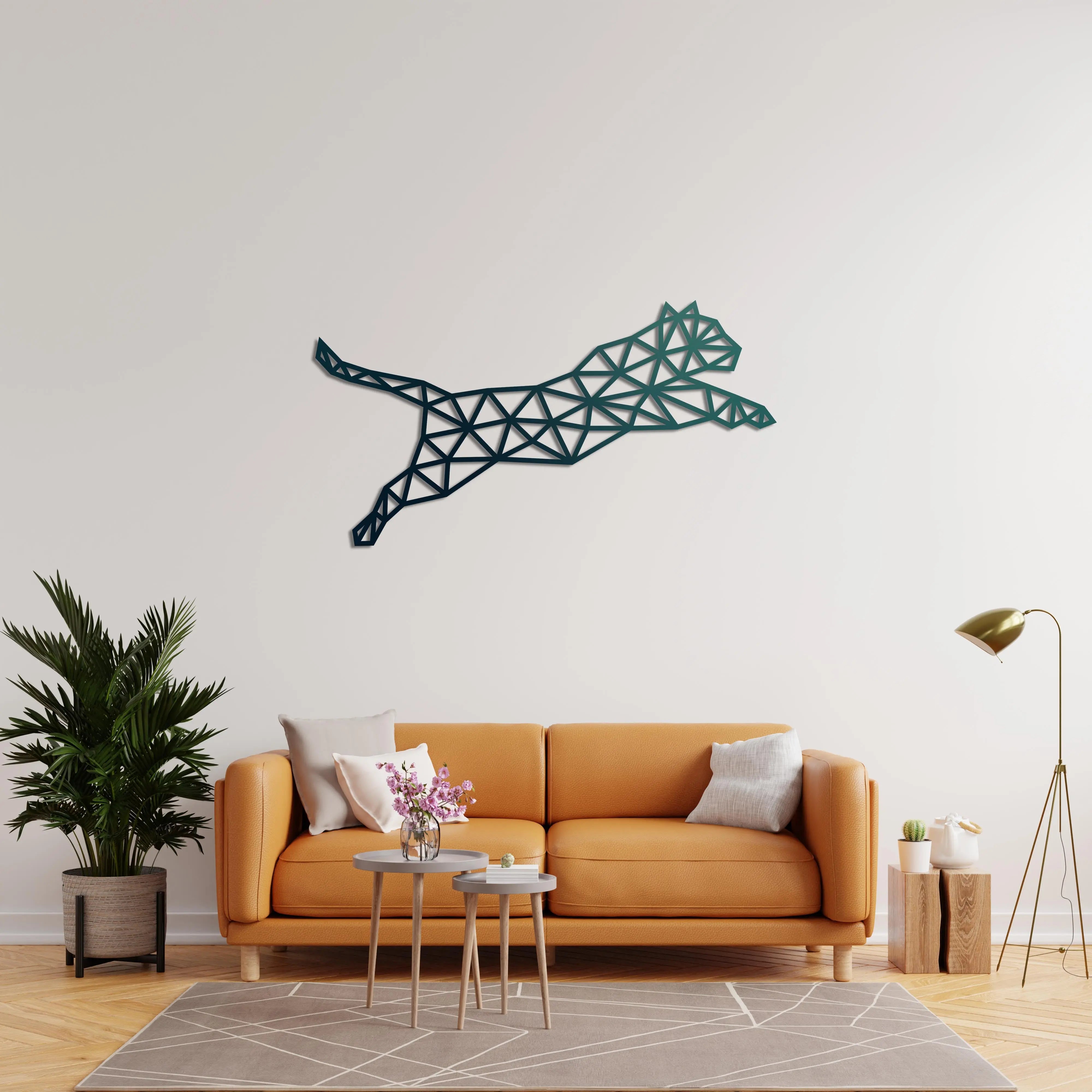 Geometrik Leopar Metal Duvar Dekoru Laser Artique