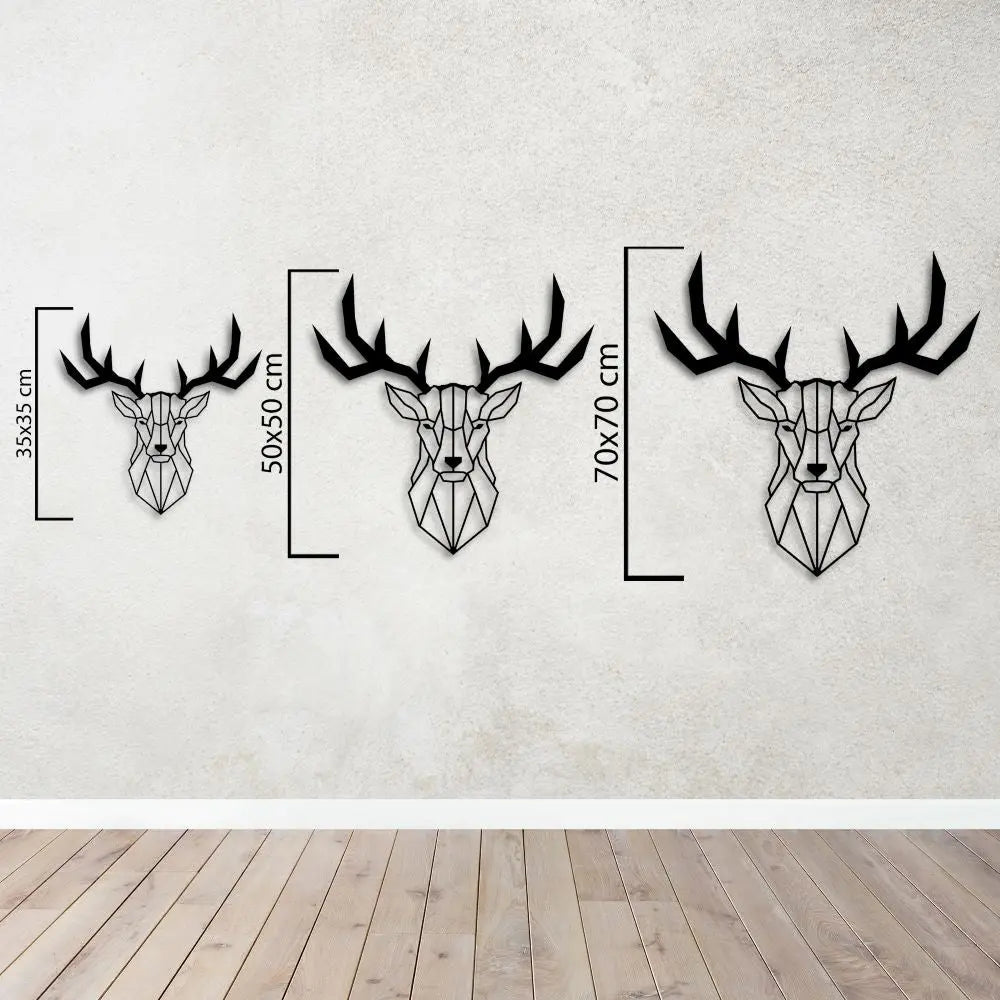 Geyik Metal Duvar Dekoru Laser Artique