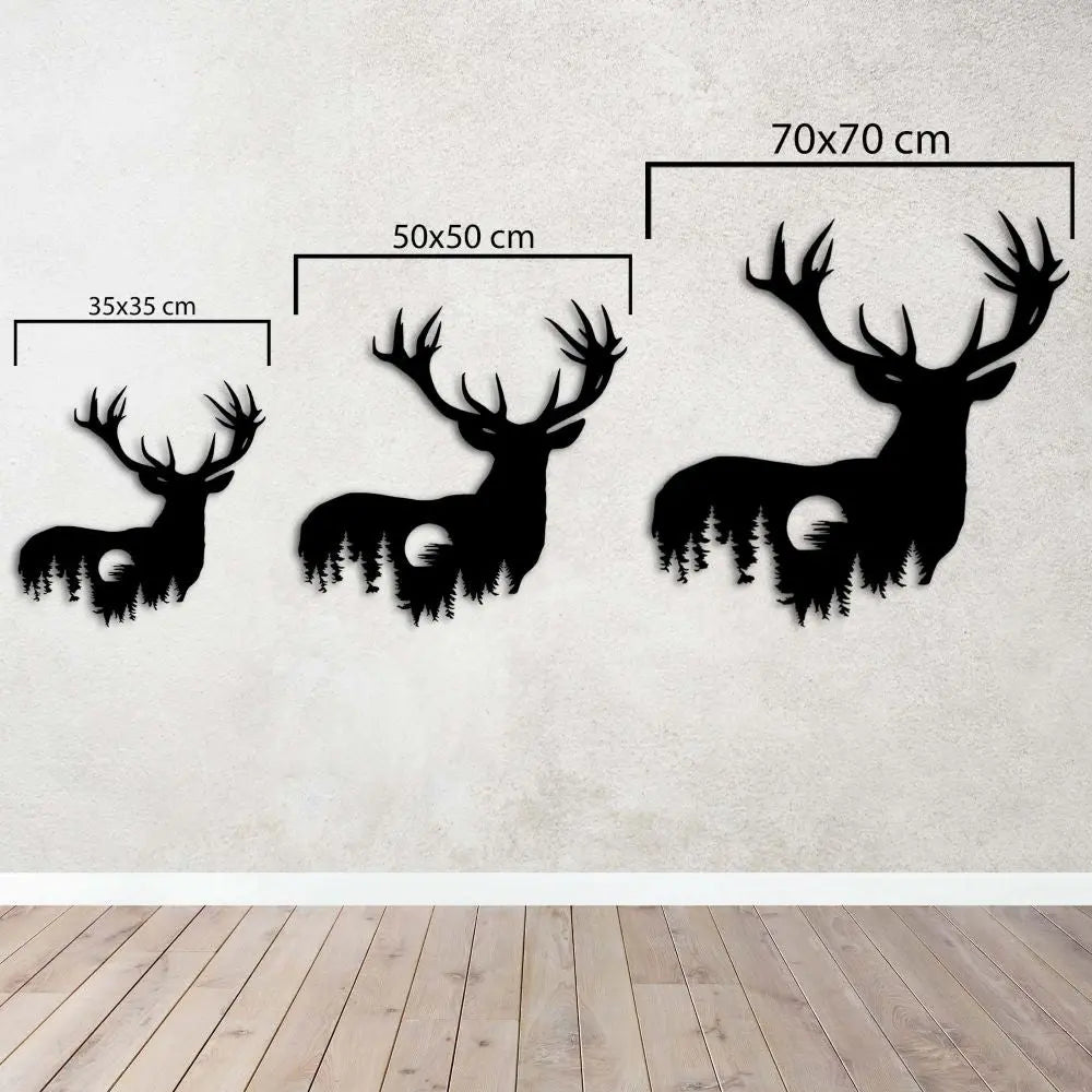 Geyik Silüeti Metal Duvar Dekoru Laser Artique