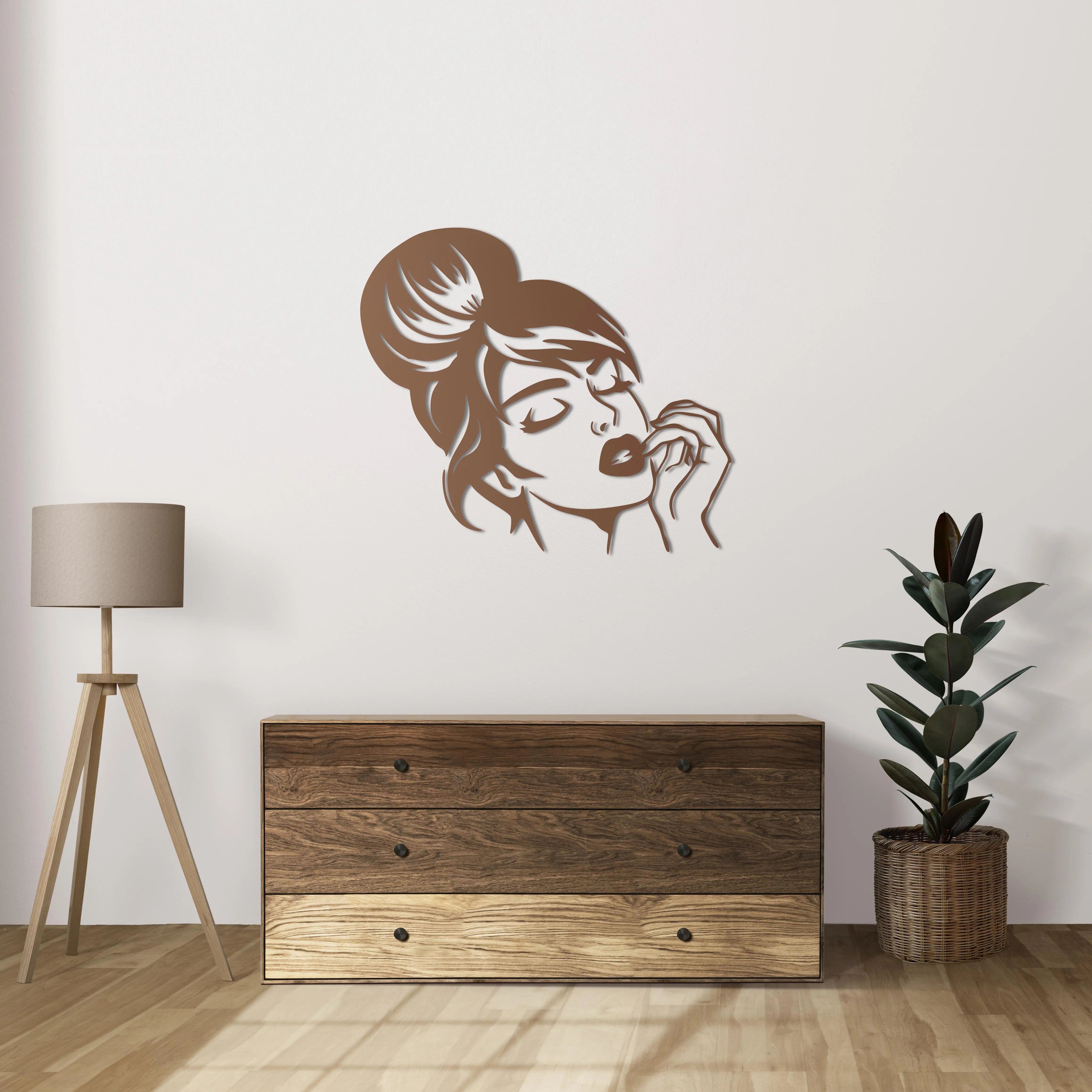 Gizemli Bakış Metal Duvar Dekoru Laser Artique