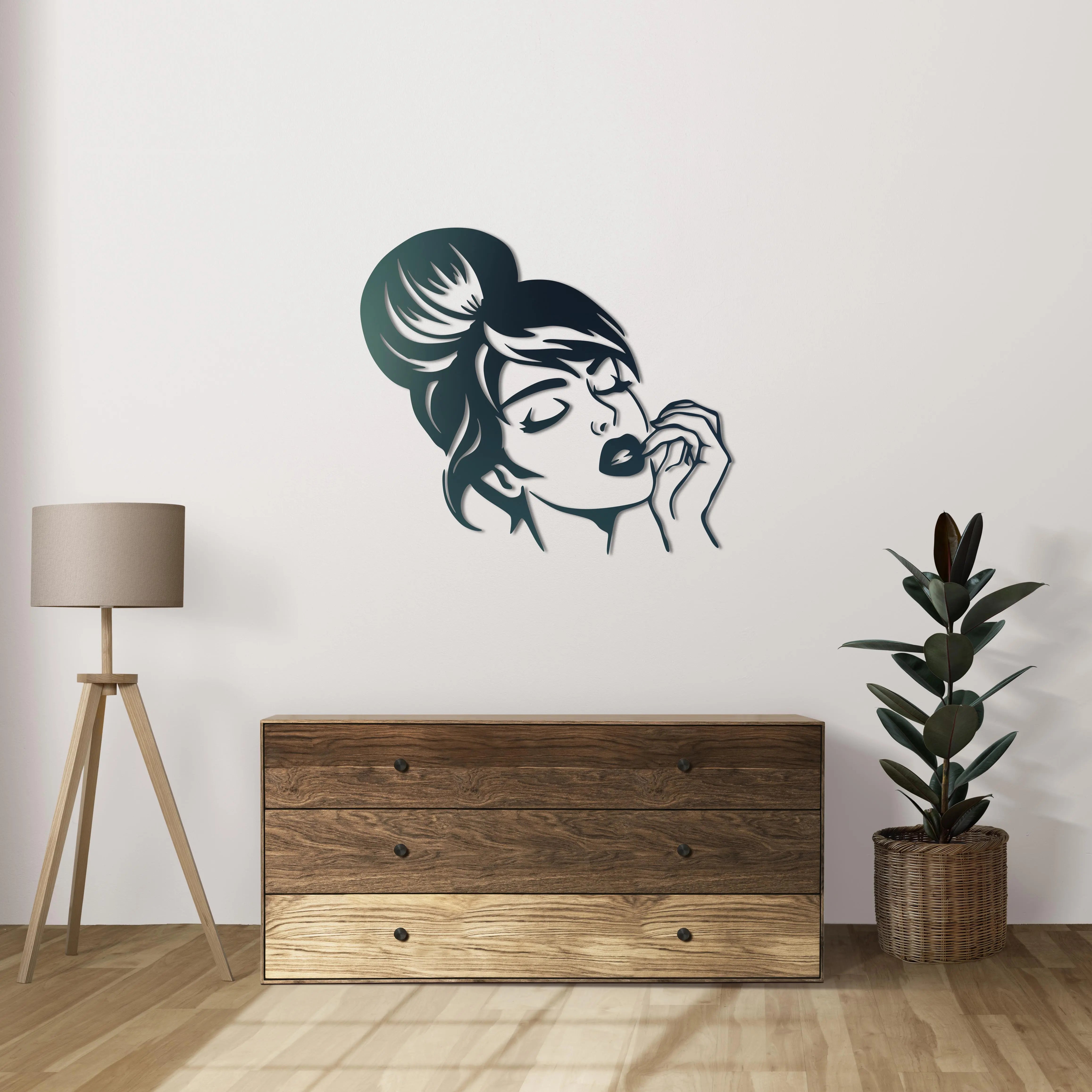 Gizemli Bakış Metal Duvar Dekoru Laser Artique