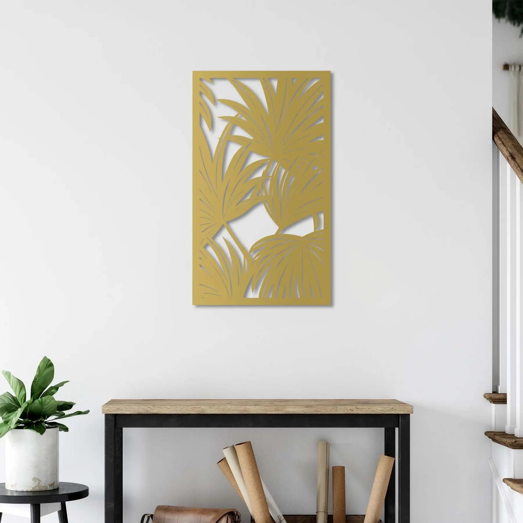 Gizemli Orman Yaprakları Metal Duvar Dekoru Laser Artique