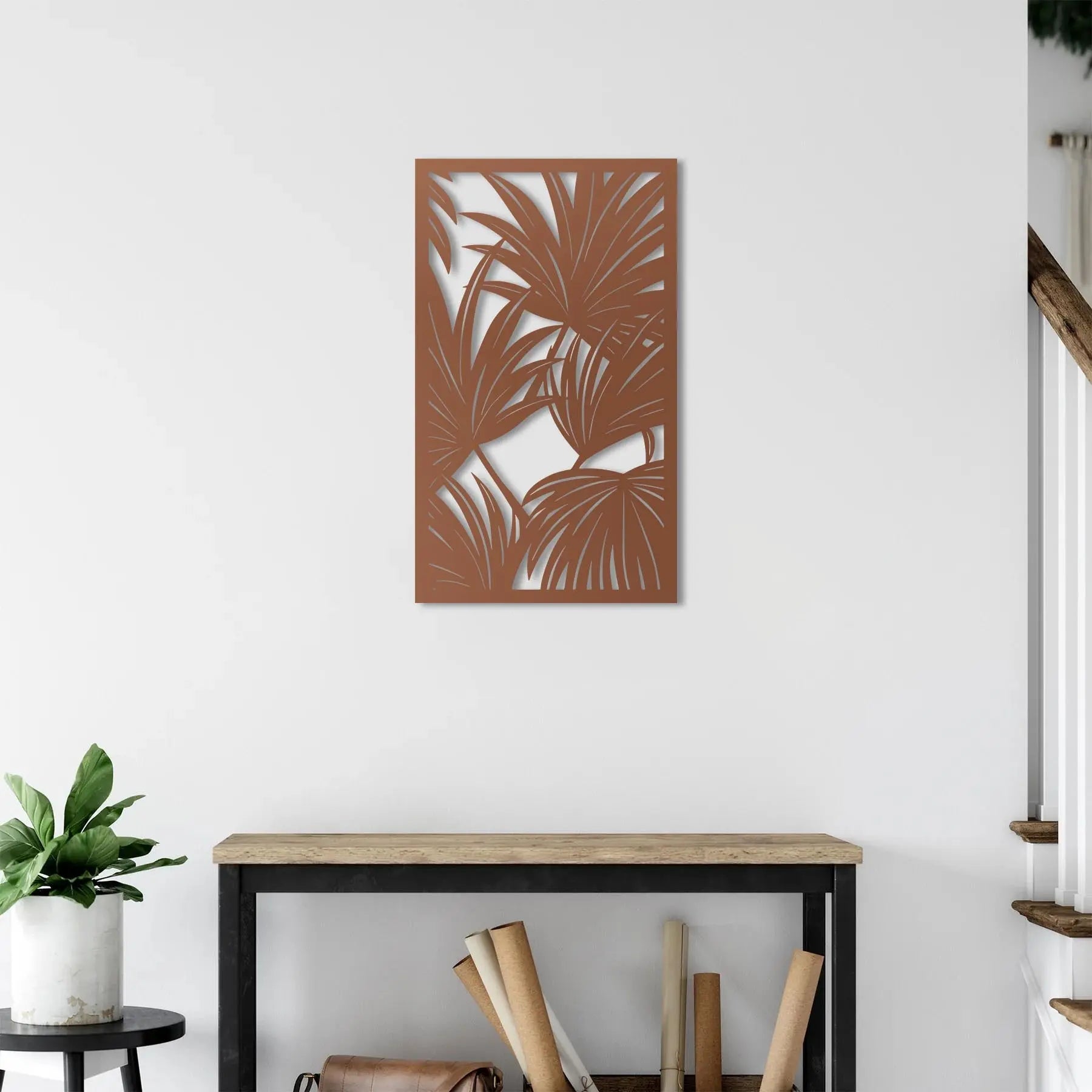 Gizemli Orman Yaprakları Metal Duvar Dekoru Laser Artique