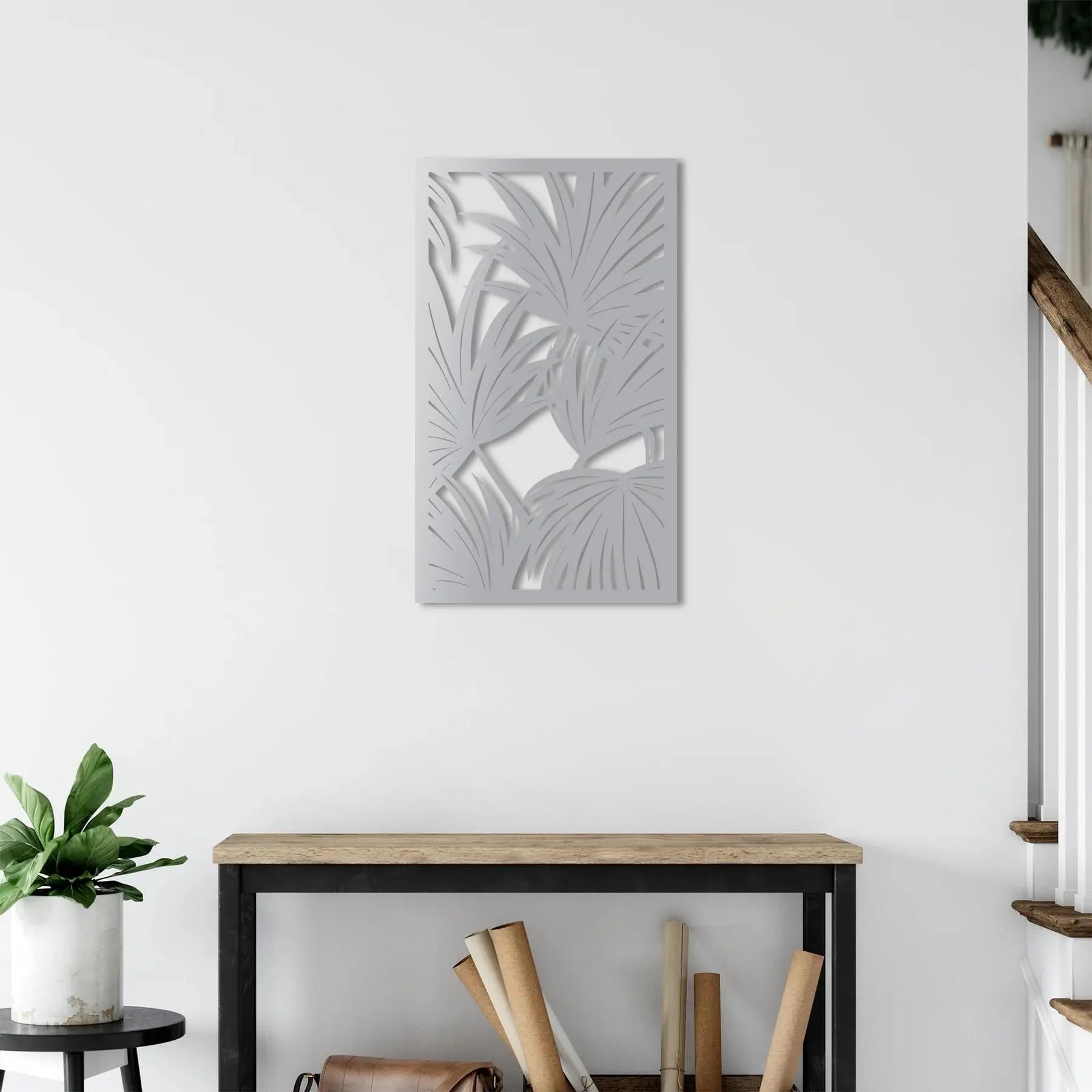 Gizemli Orman Yaprakları Metal Duvar Dekoru Laser Artique