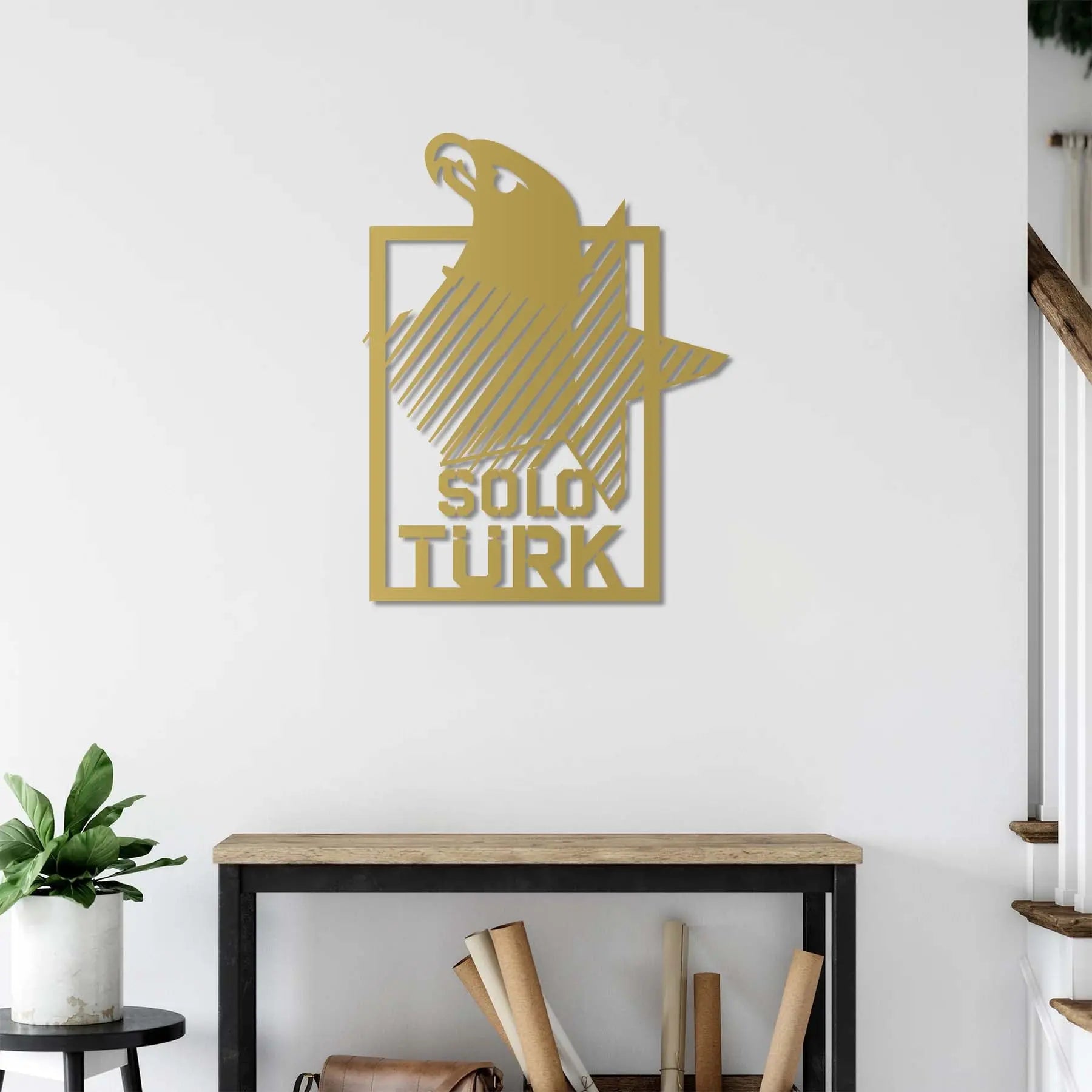 Gökyüzünün Kahramanı Solo Türk Metal Duvar Dekoru Laser Artique