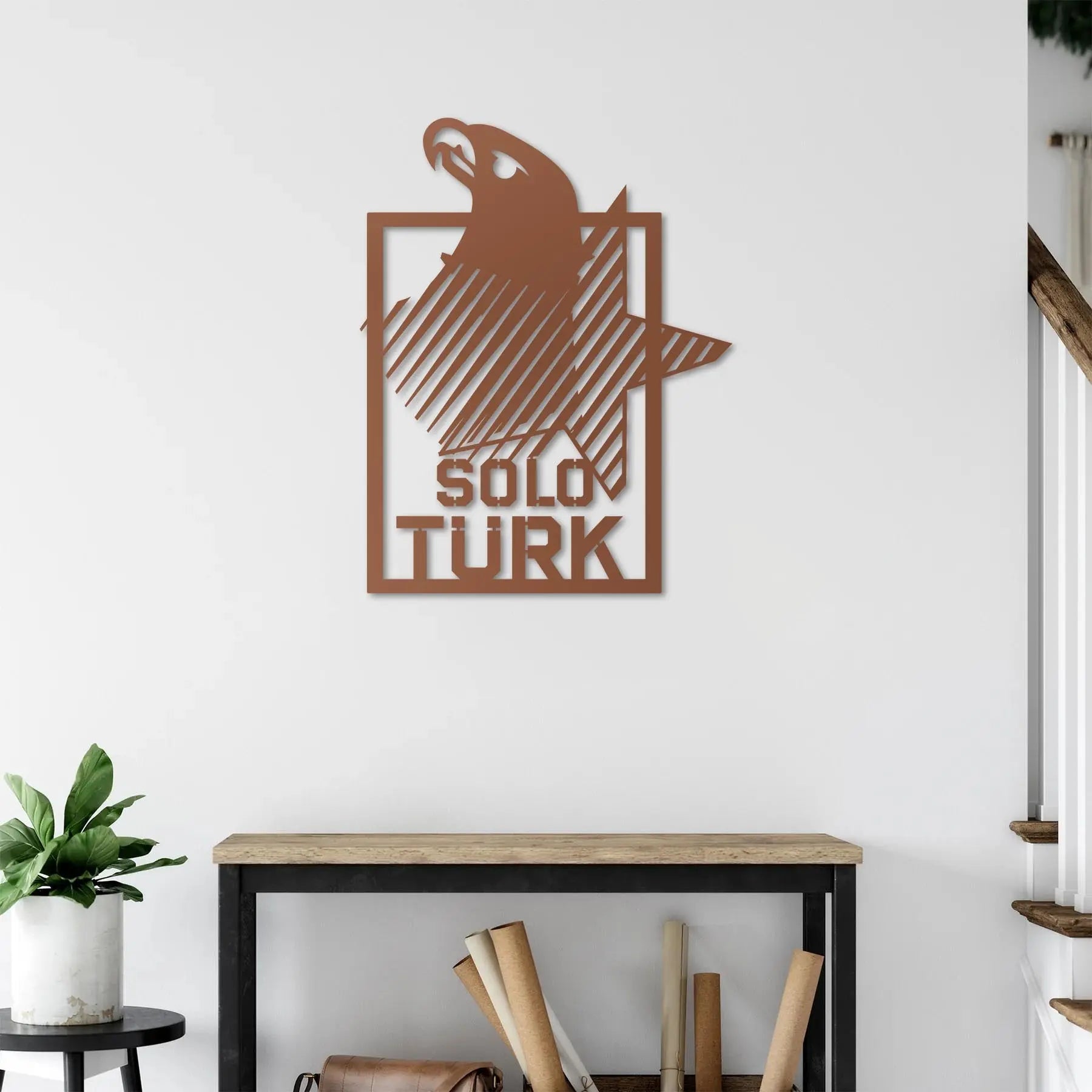 Gökyüzünün Kahramanı Solo Türk Metal Duvar Dekoru Laser Artique