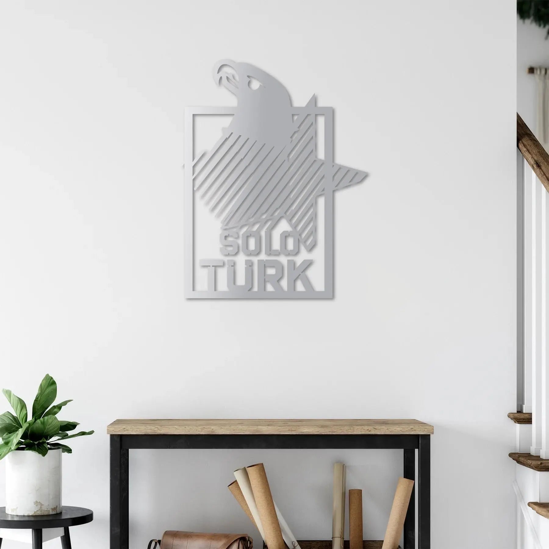 Gökyüzünün Kahramanı Solo Türk Metal Duvar Dekoru Laser Artique