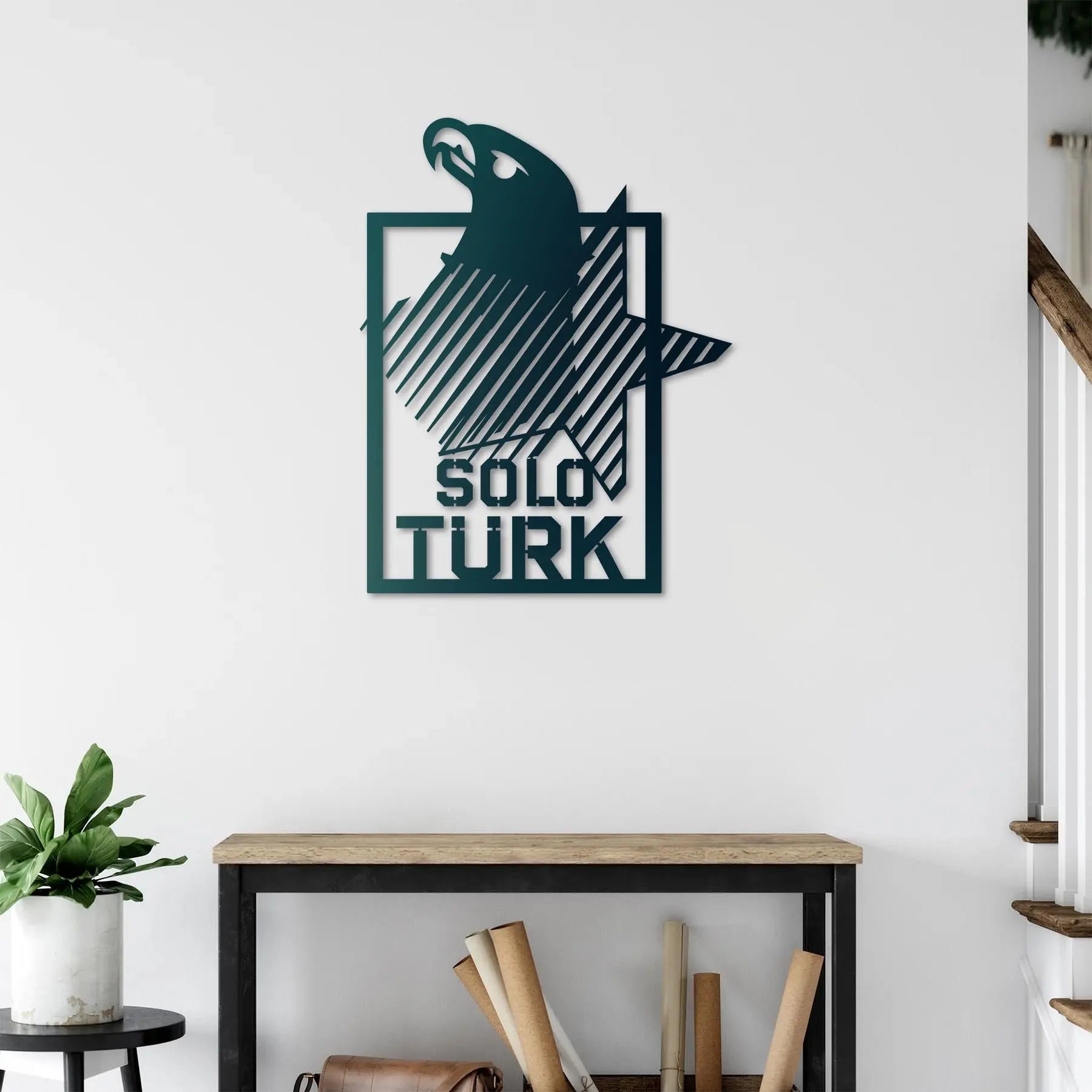 Gökyüzünün Kahramanı Solo Türk Metal Duvar Dekoru Laser Artique