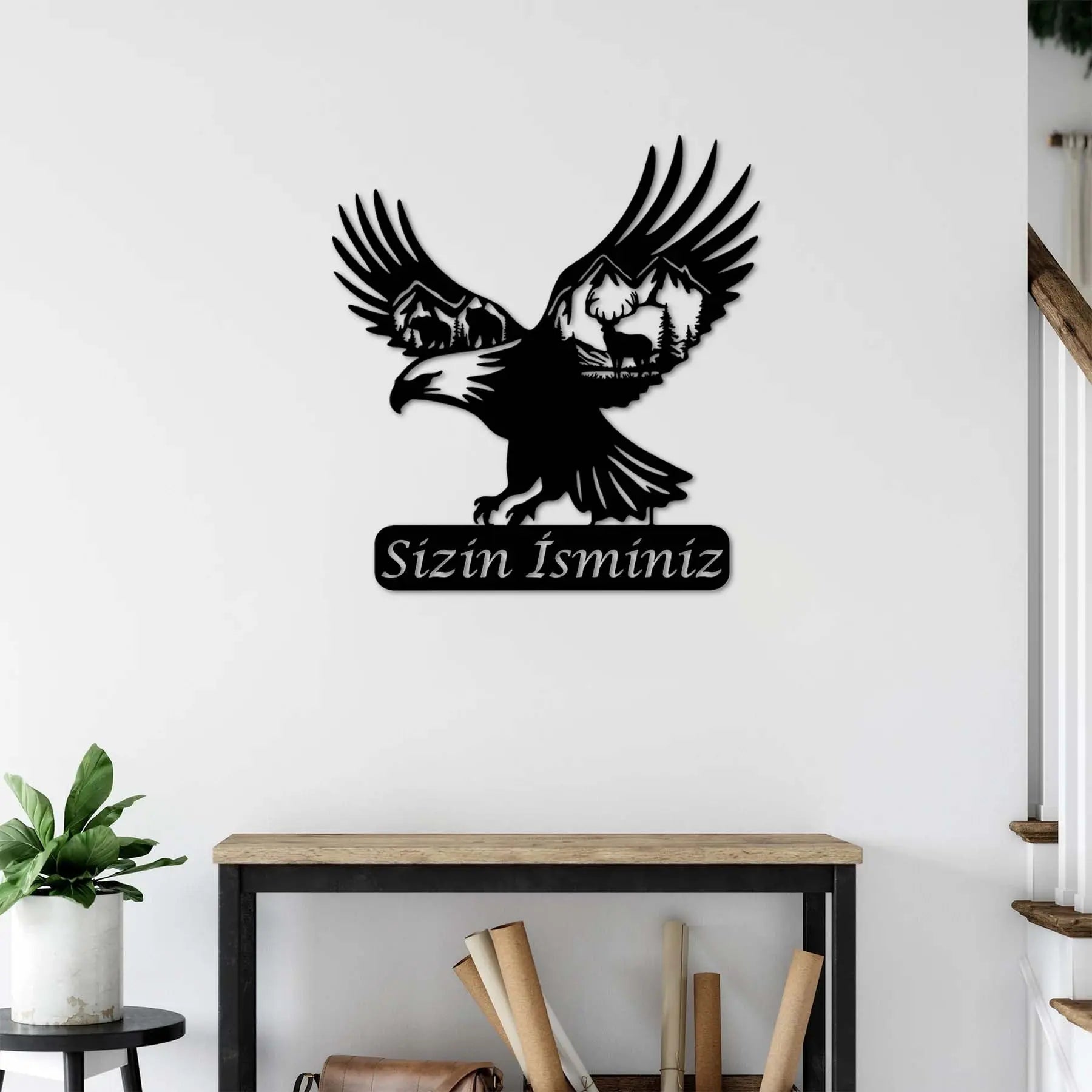 Gökyüzünün Hakimi: Kartal Metal Duvar Dekoru Laser Artique