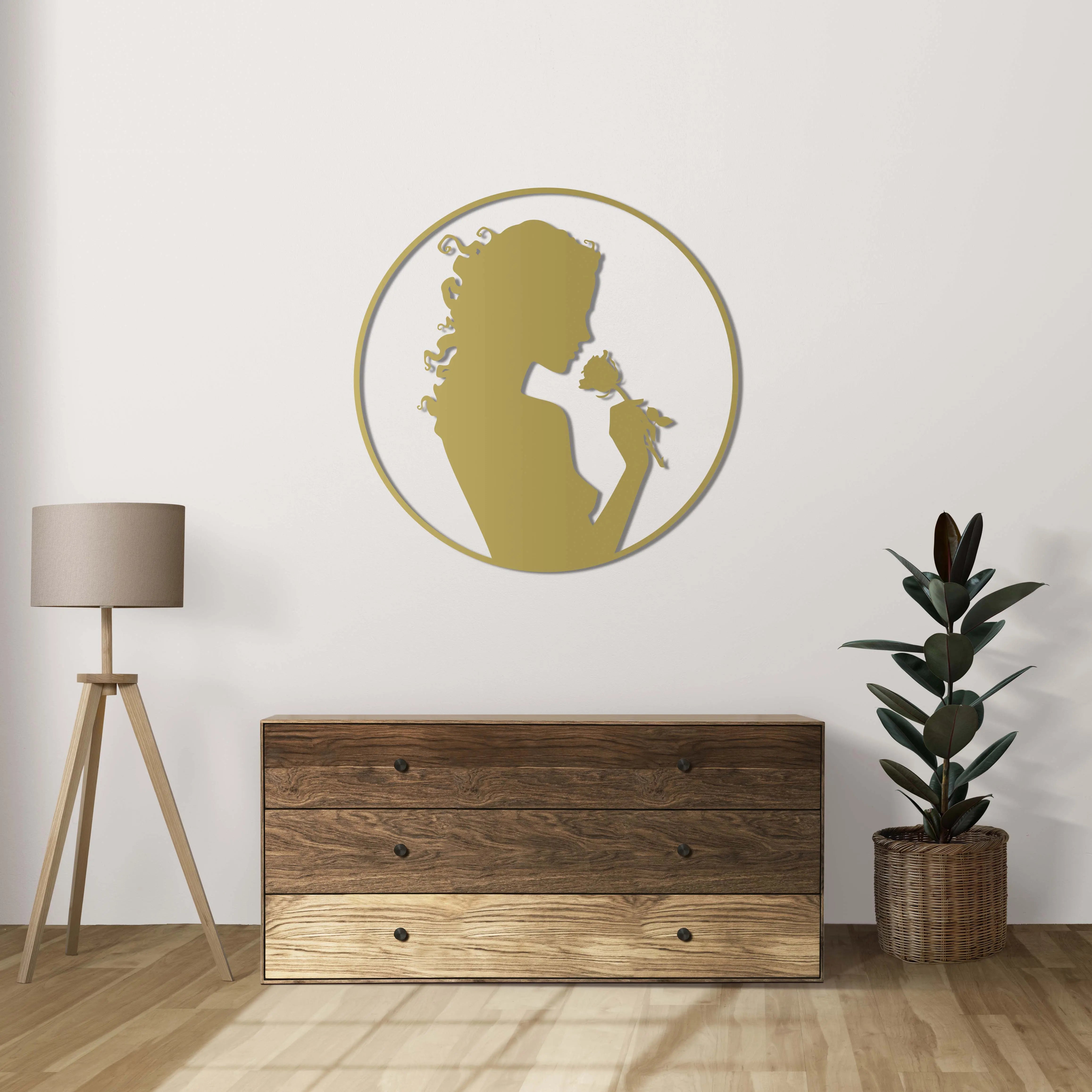 Gül Sessizliği Metal Duvar Dekoru Laser Artique