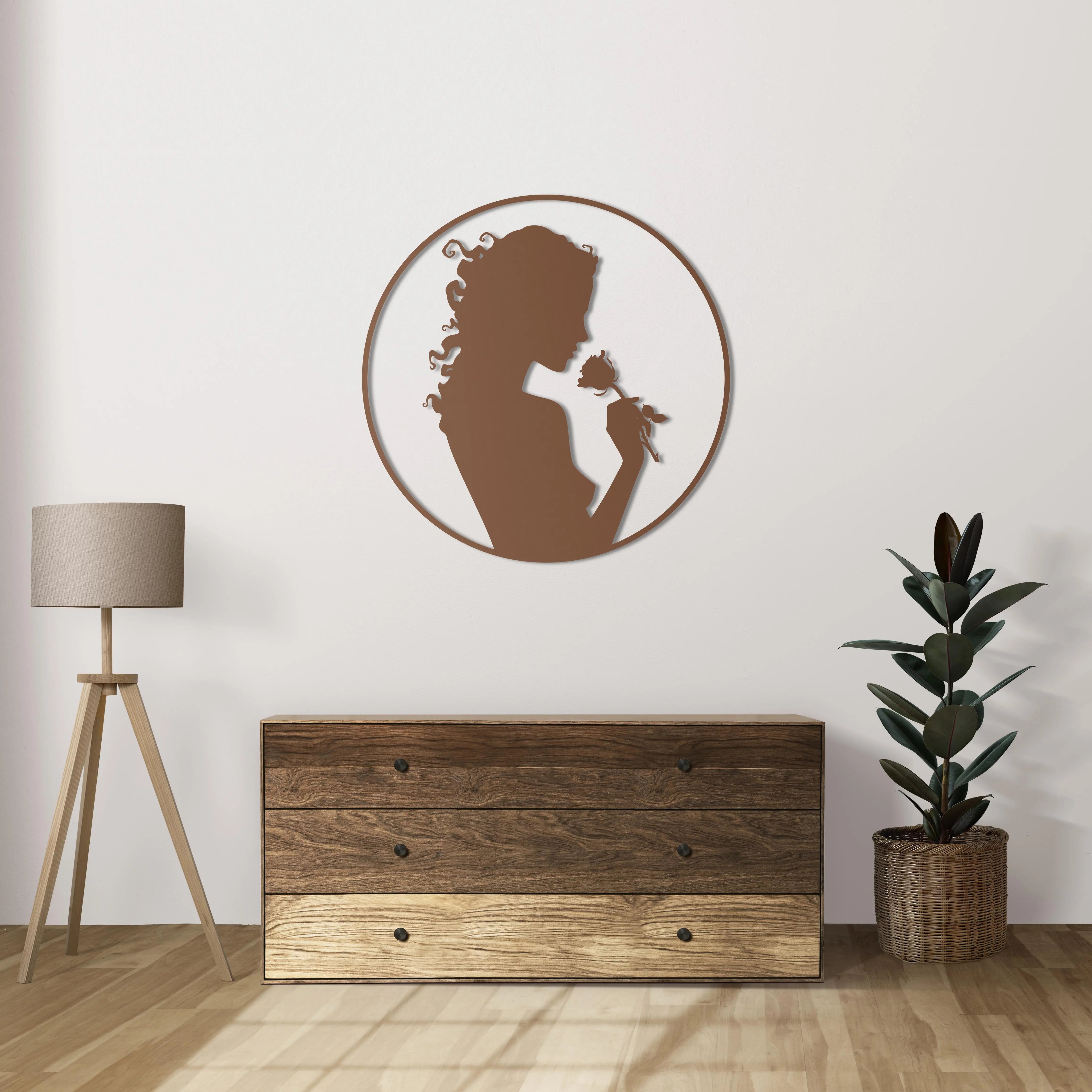 Gül Sessizliği Metal Duvar Dekoru Laser Artique