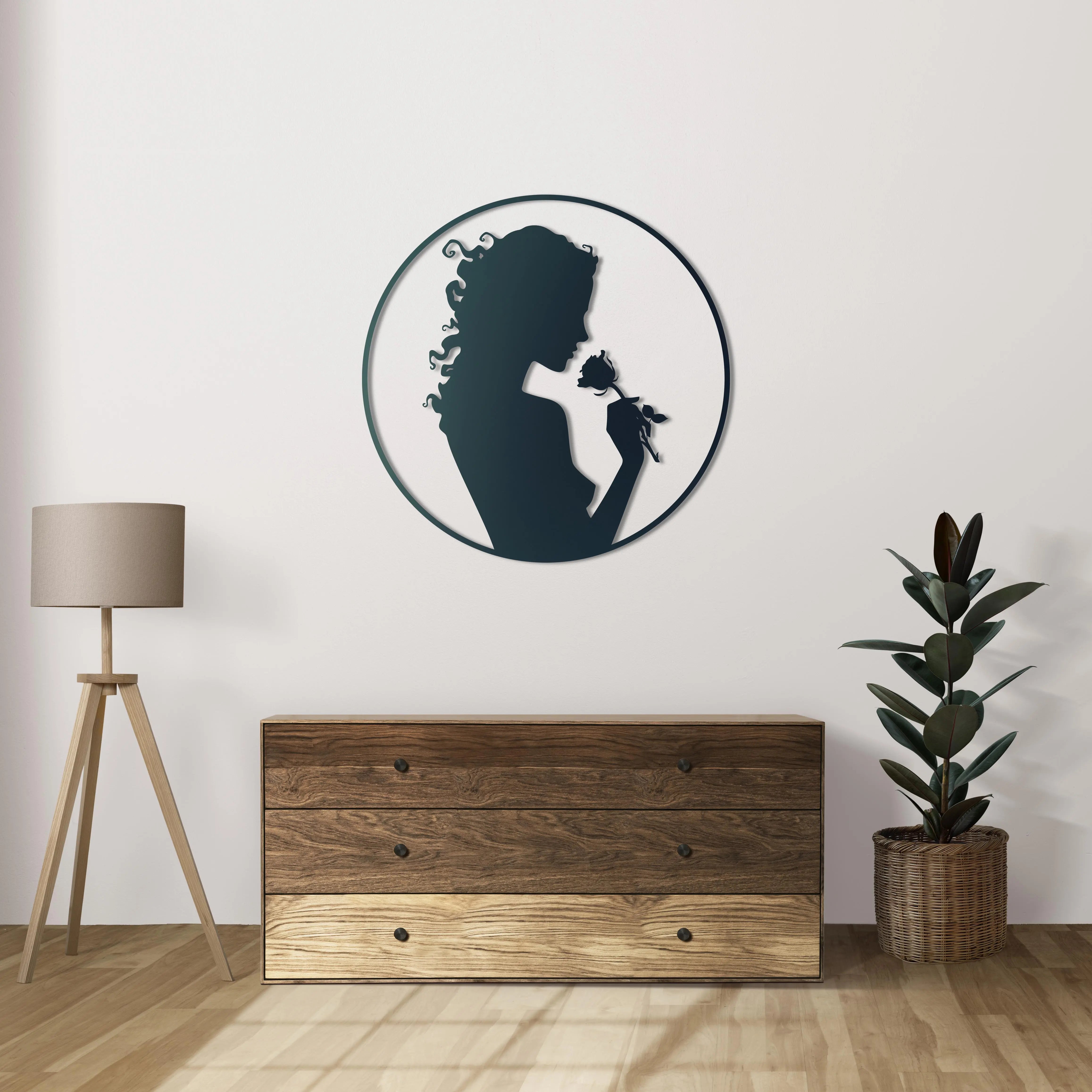 Gül Sessizliği Metal Duvar Dekoru Laser Artique