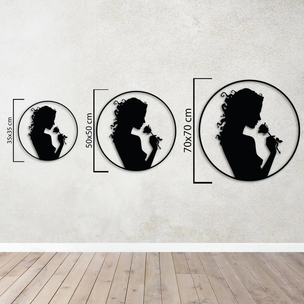 Gül Sessizliği Metal Duvar Dekoru Laser Artique