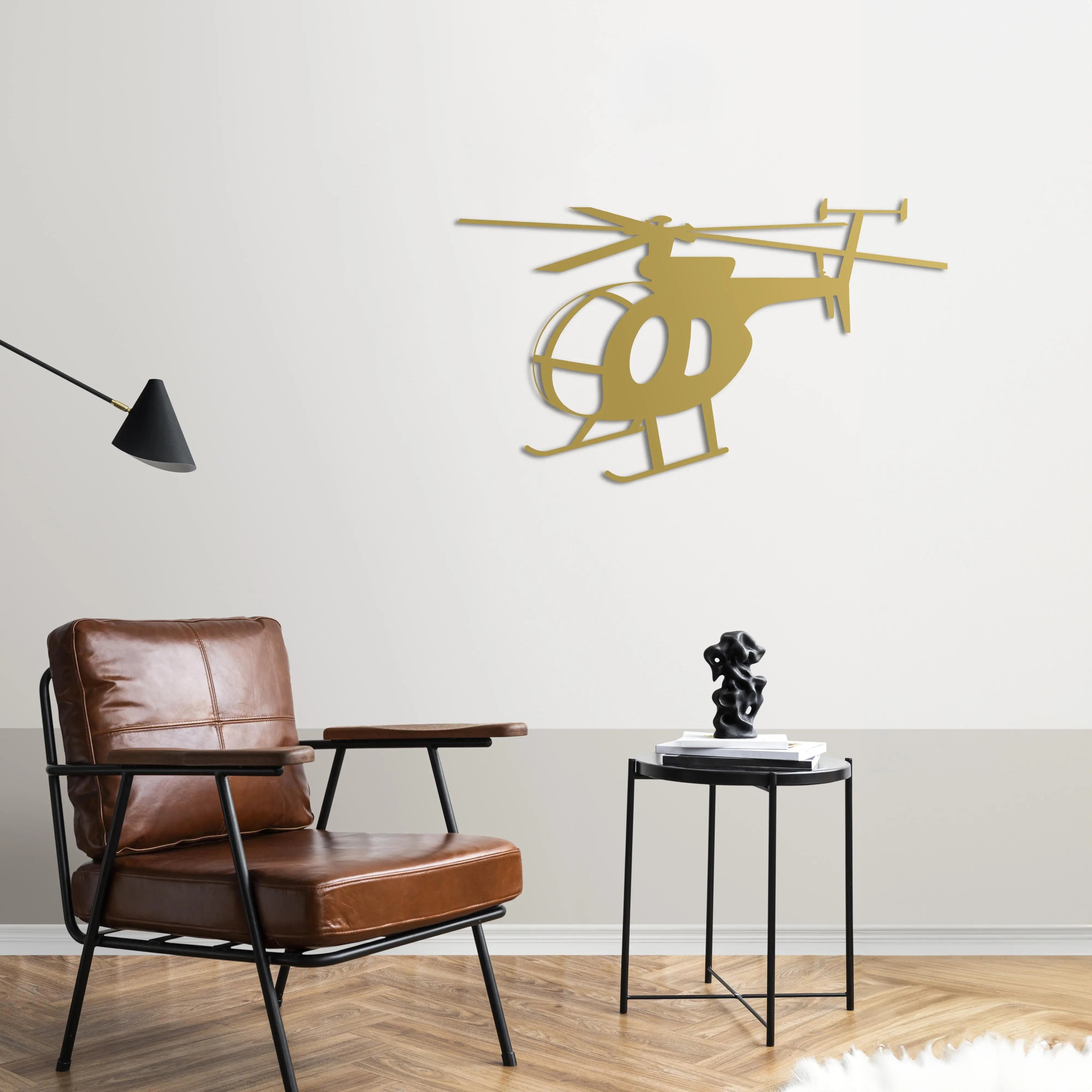 MD 500 Little Bird – Helikopter Metal Duvar Dekoru Laser Artique