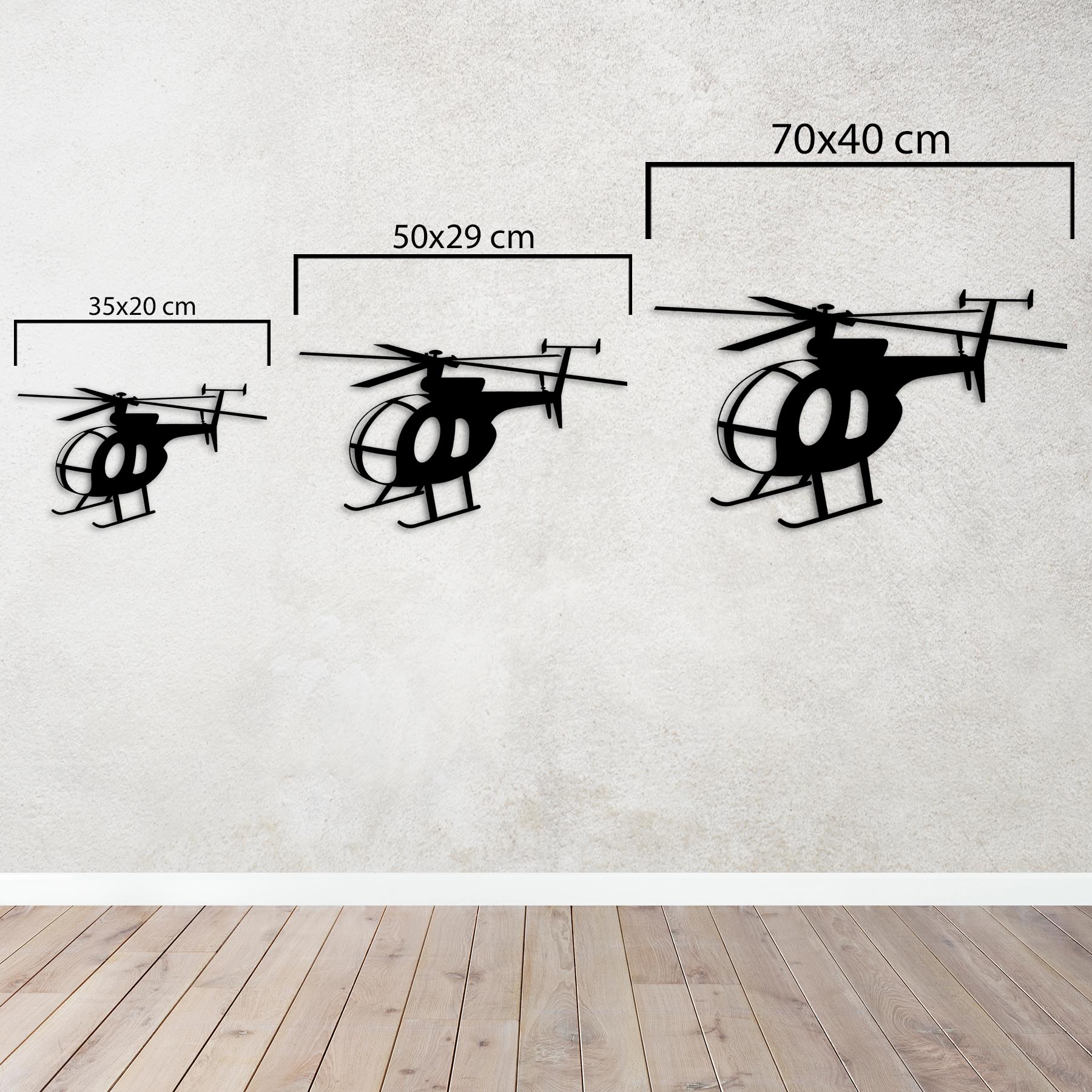 MD 500 Little Bird – Helikopter Metal Duvar Dekoru
