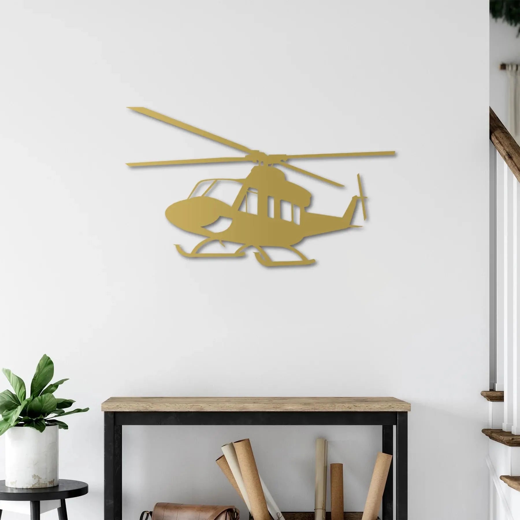 Huey UH-1 – Helikopter Metal Duvar Dekoru Laser Artique