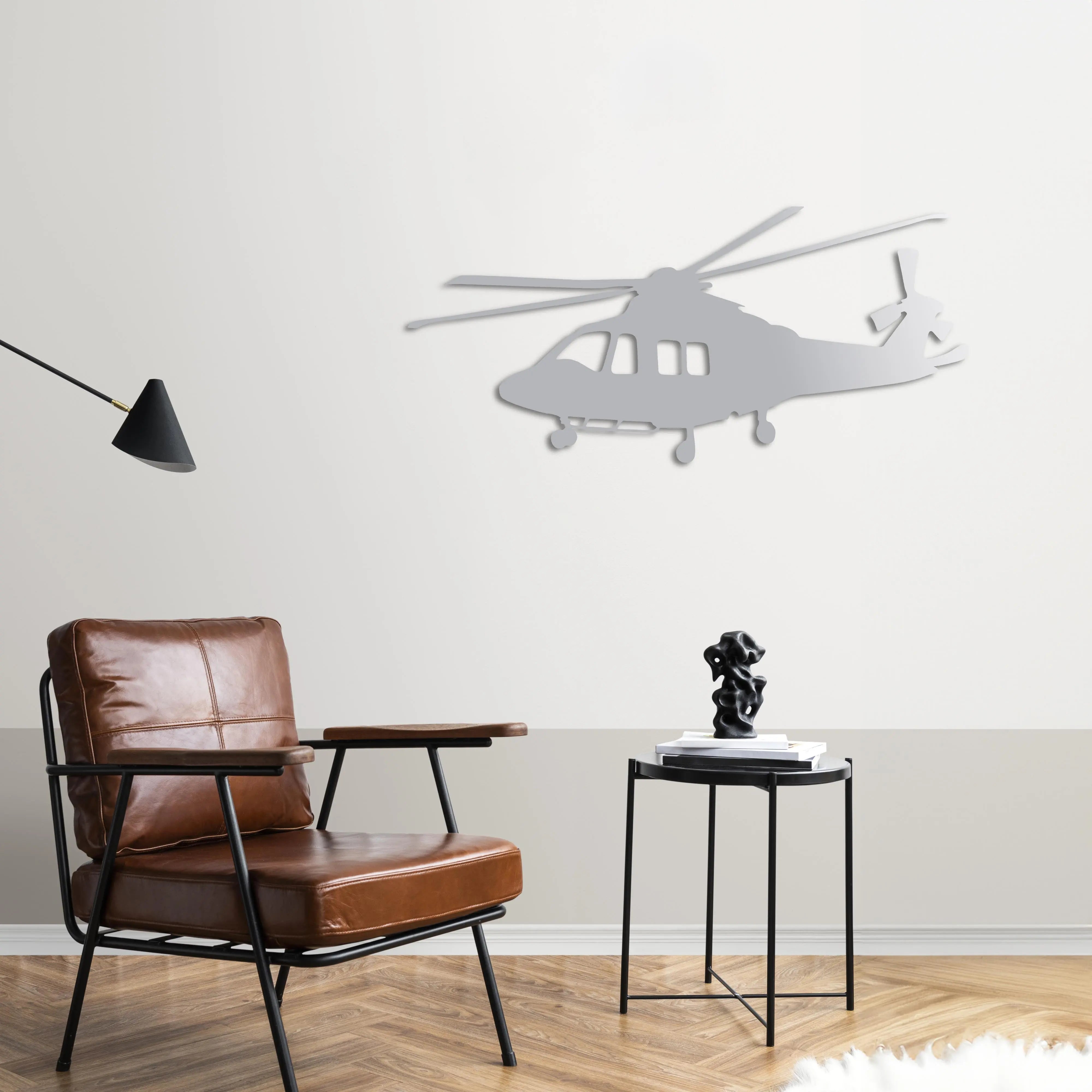 AW139 – Helikopter Metal Duvar Dekoru Laser Artique