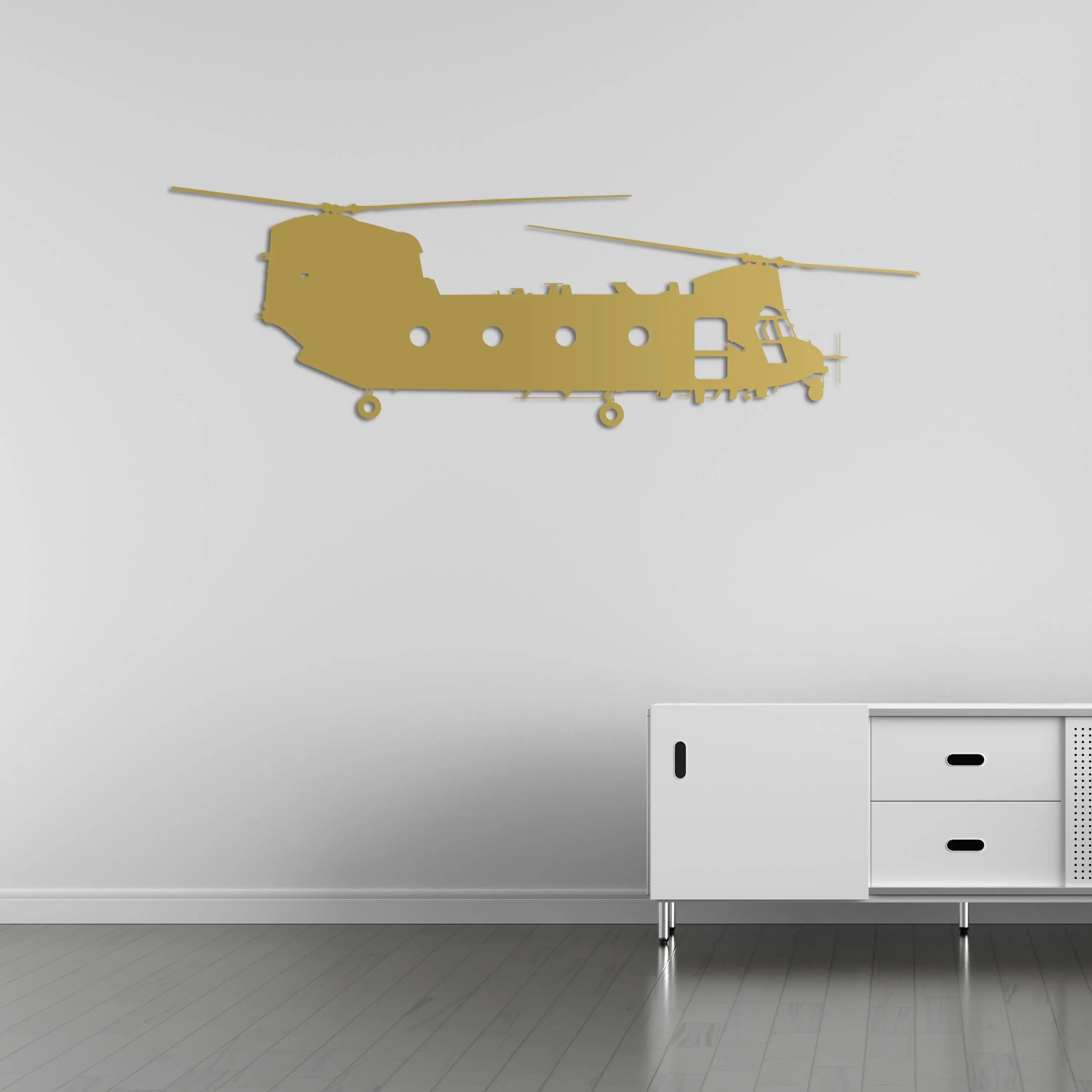 CH-47 Chinook – Helikopter Metal Duvar Dekoru Laser Artique