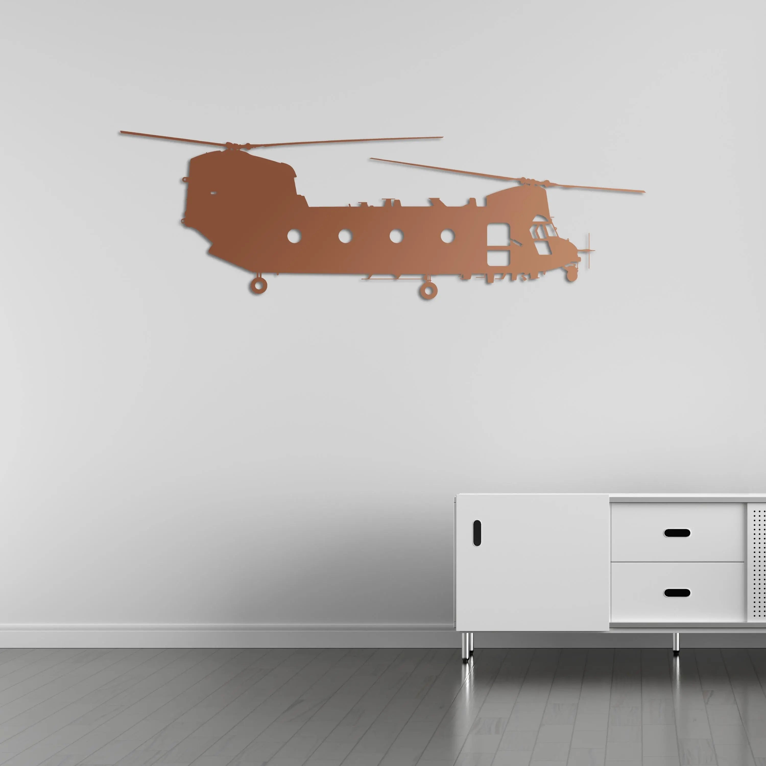 CH-47 Chinook – Helikopter Metal Duvar Dekoru Laser Artique