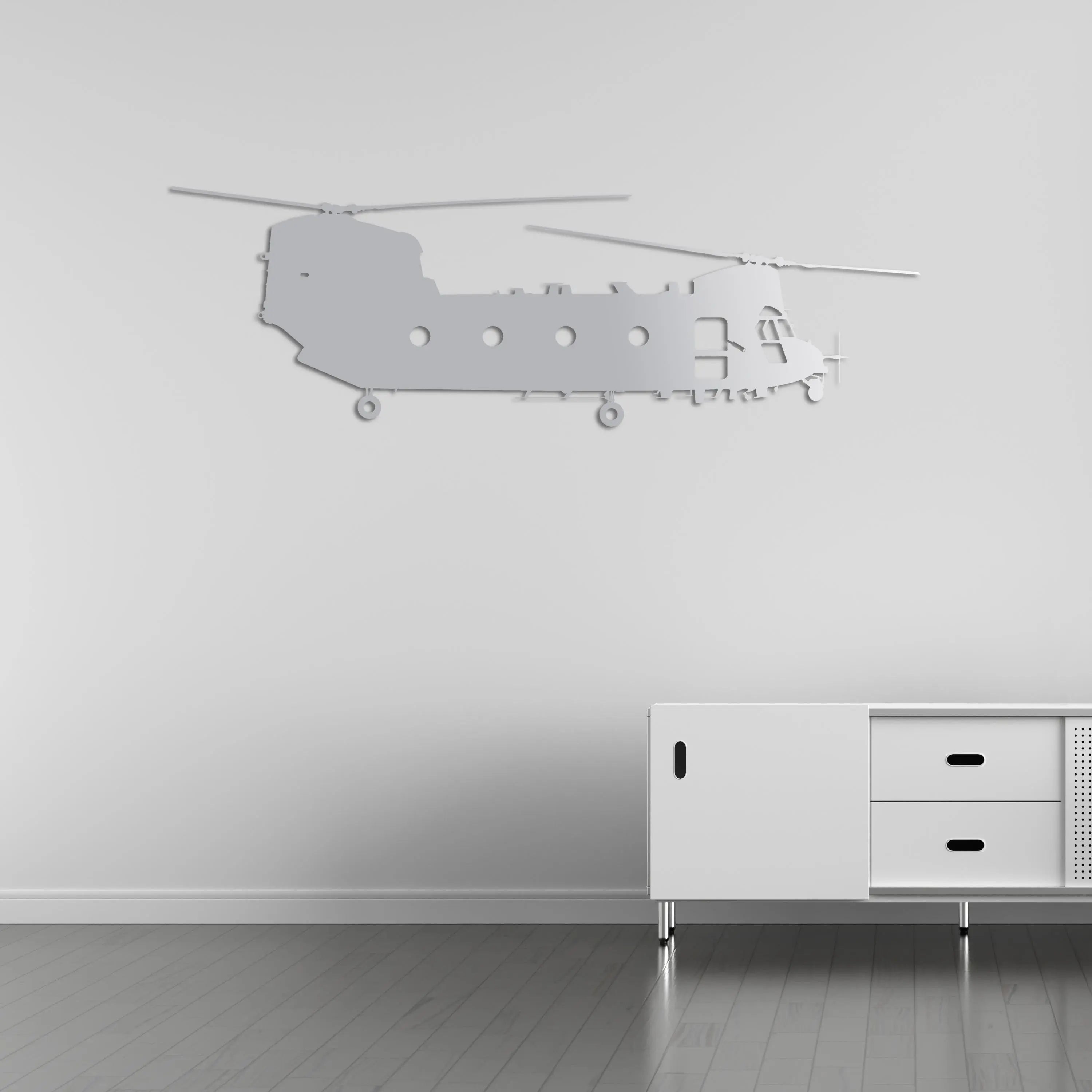 CH-47 Chinook – Helikopter Metal Duvar Dekoru Laser Artique