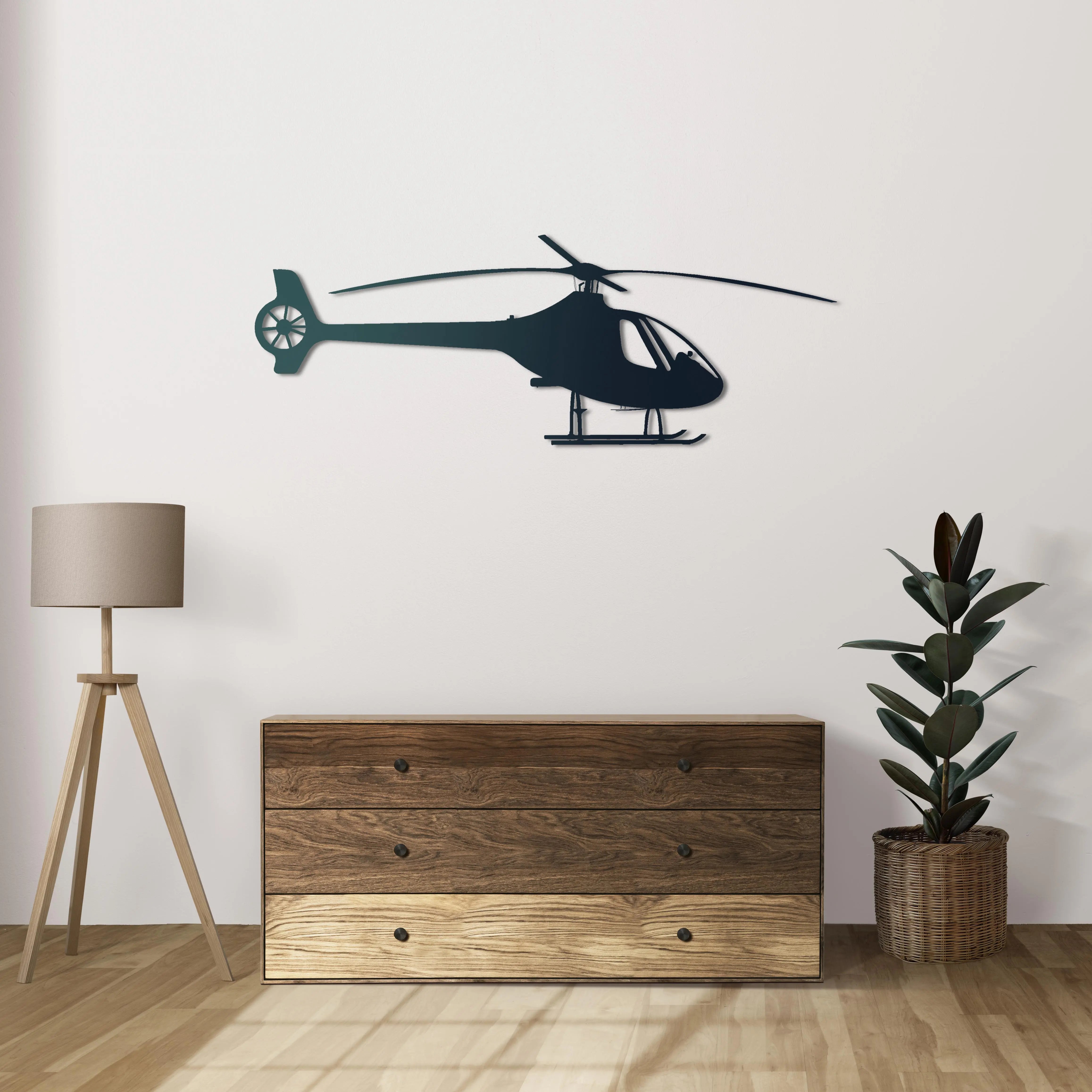 Cabri G2 – Helikopter Metal Duvar Dekoru Laser Artique