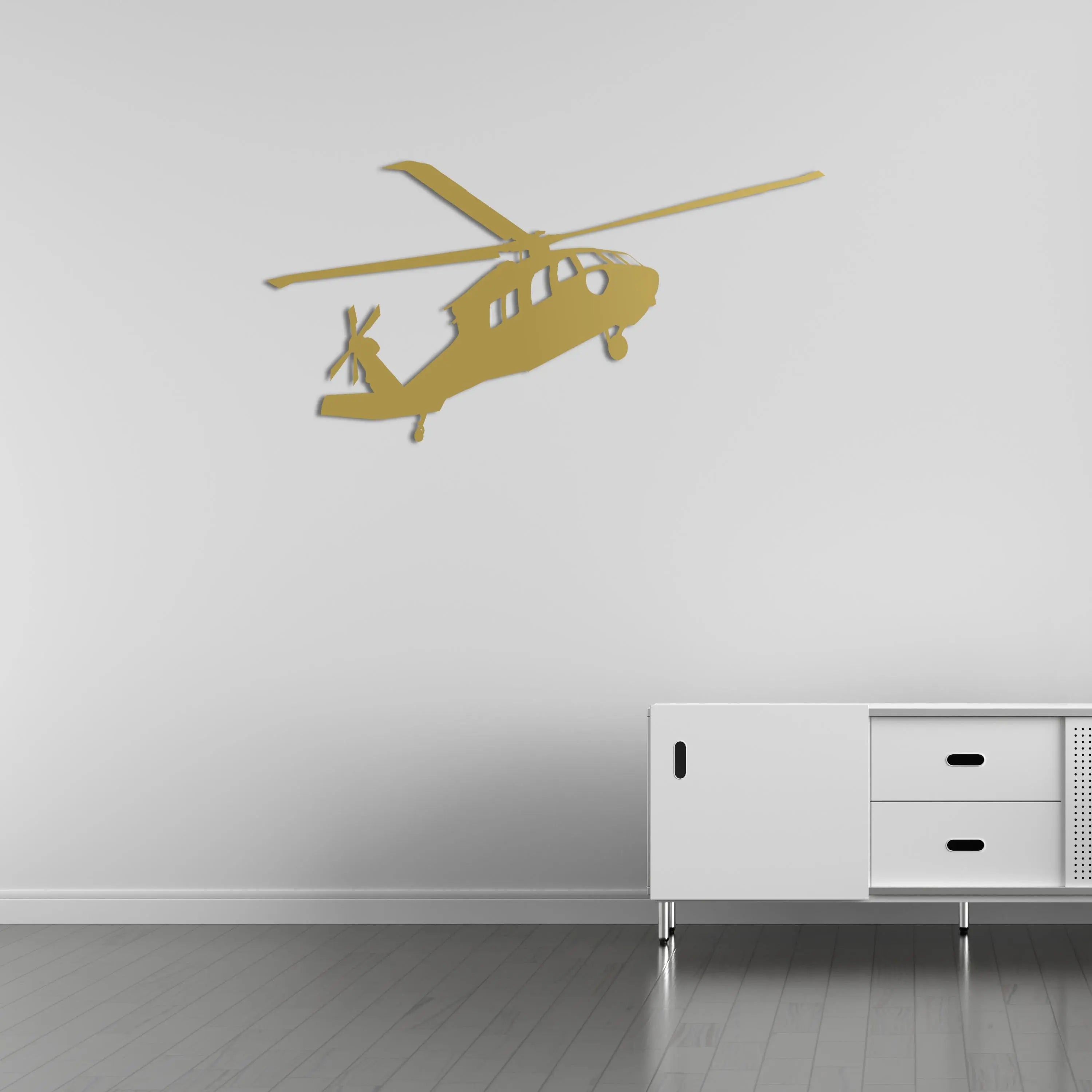 UH-60 Black Hawk – Helikopter Metal Duvar Dekoru Laser Artique