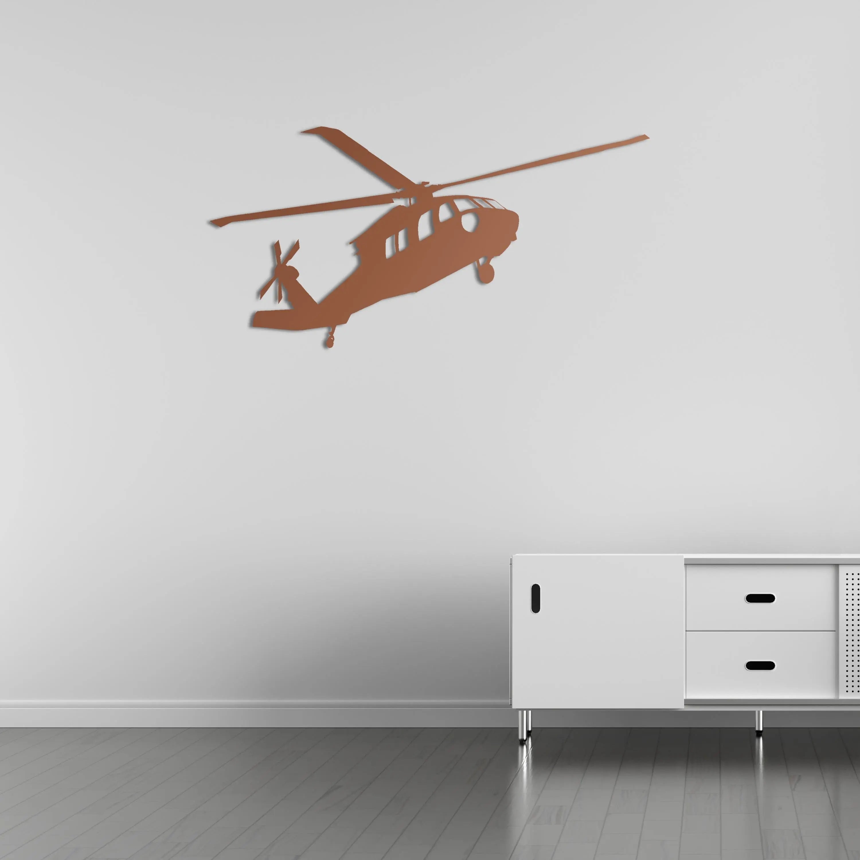 UH-60 Black Hawk – Helikopter Metal Duvar Dekoru Laser Artique