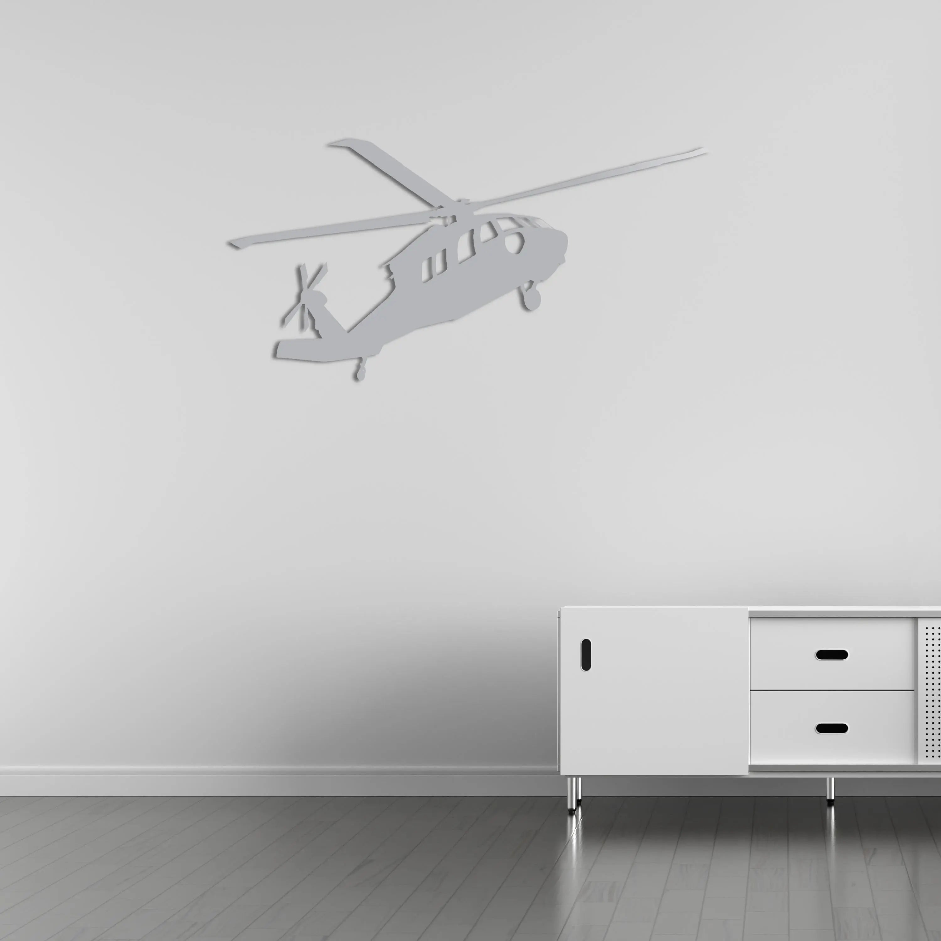 UH-60 Black Hawk – Helikopter Metal Duvar Dekoru Laser Artique