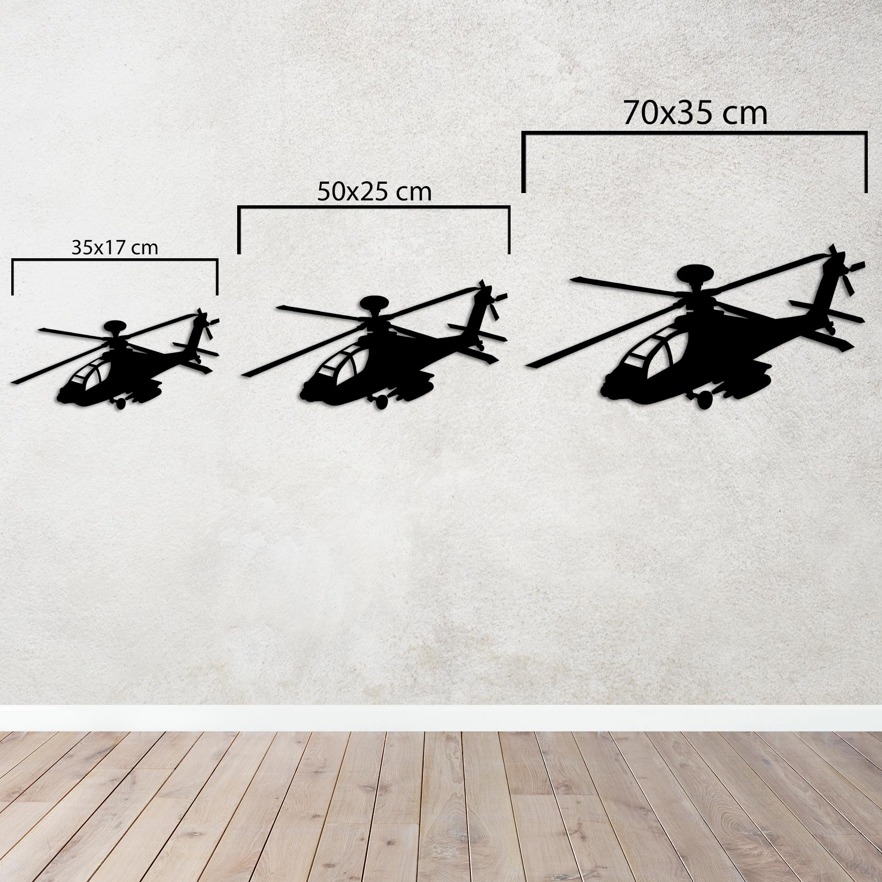 AH-64 Apache Longbow – Helikopter Metal Duvar Dekoru