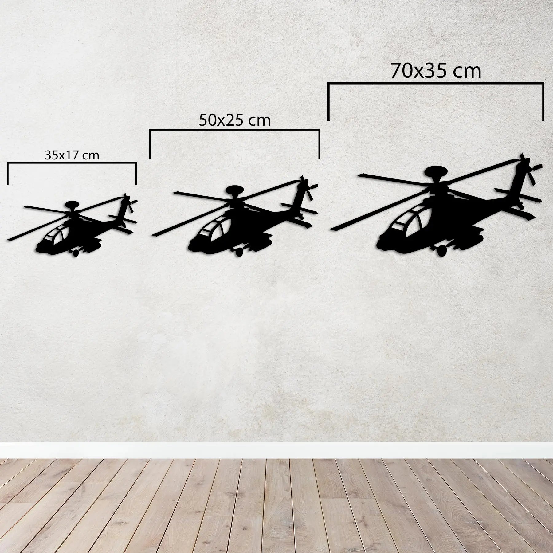 AH-64 Apache Longbow – Helikopter Metal Duvar Dekoru Laser Artique